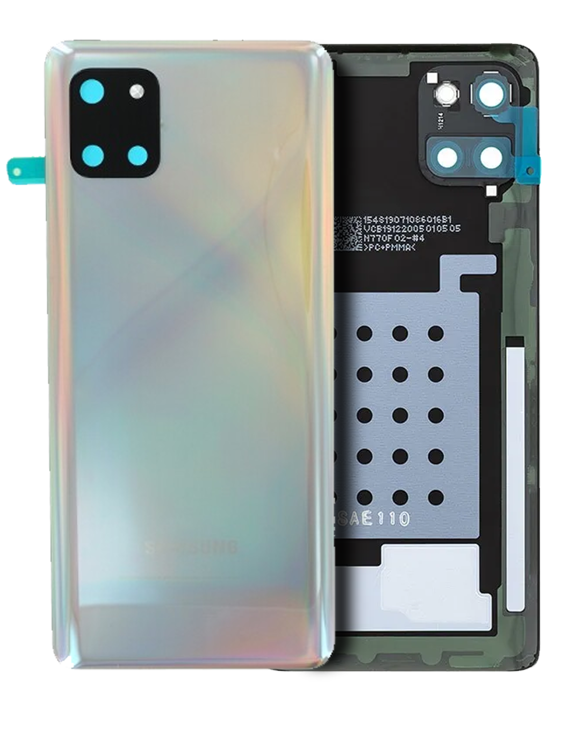 Back Cover Glass With Camera Lens Compatible For Samsung Galaxy Note 10 Lite (Service Pack) (Aura Glow)