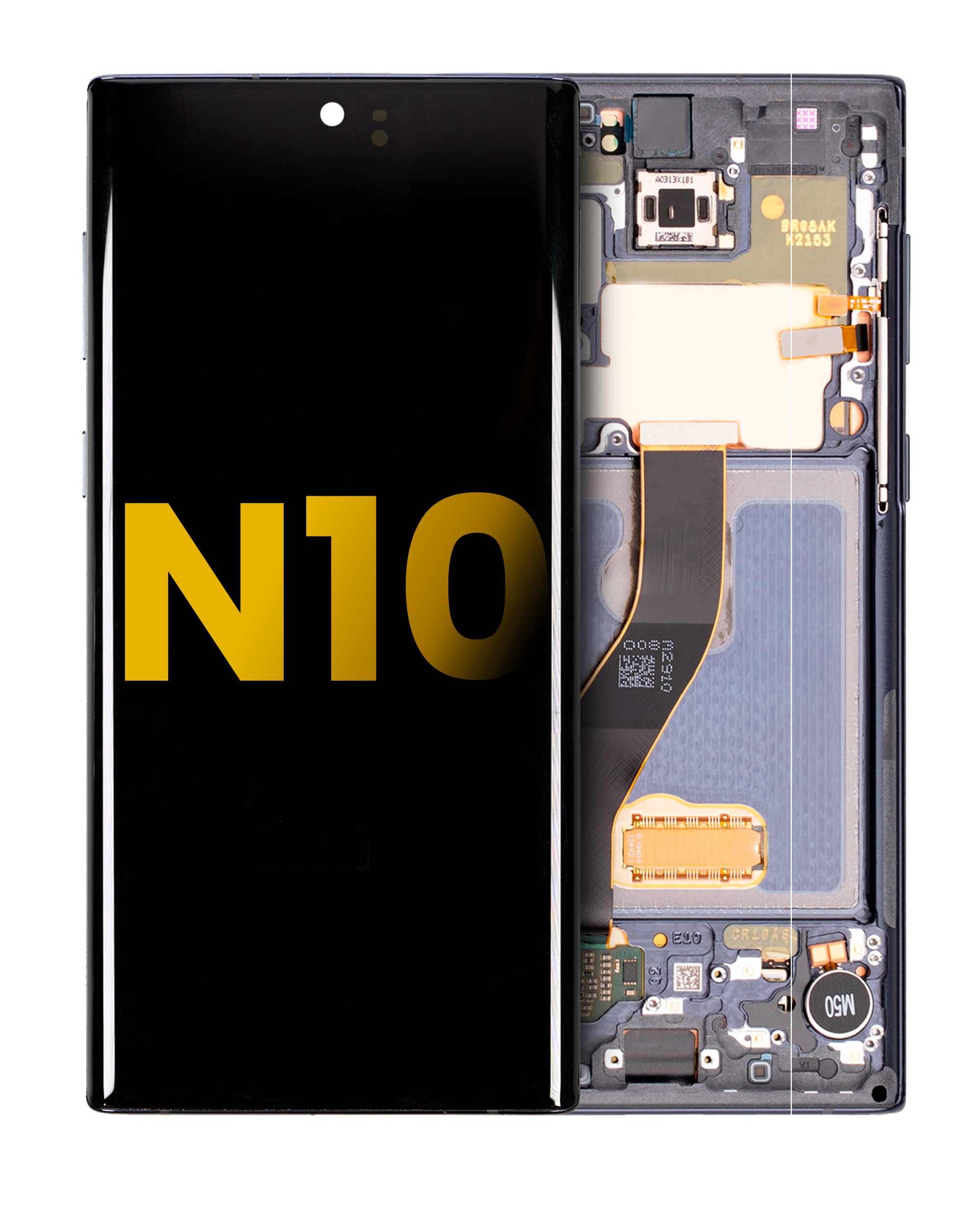 Oled Assembly With Frame Compatible For Samsung Galaxy Note 10 (Refurbished) (Aura Black)