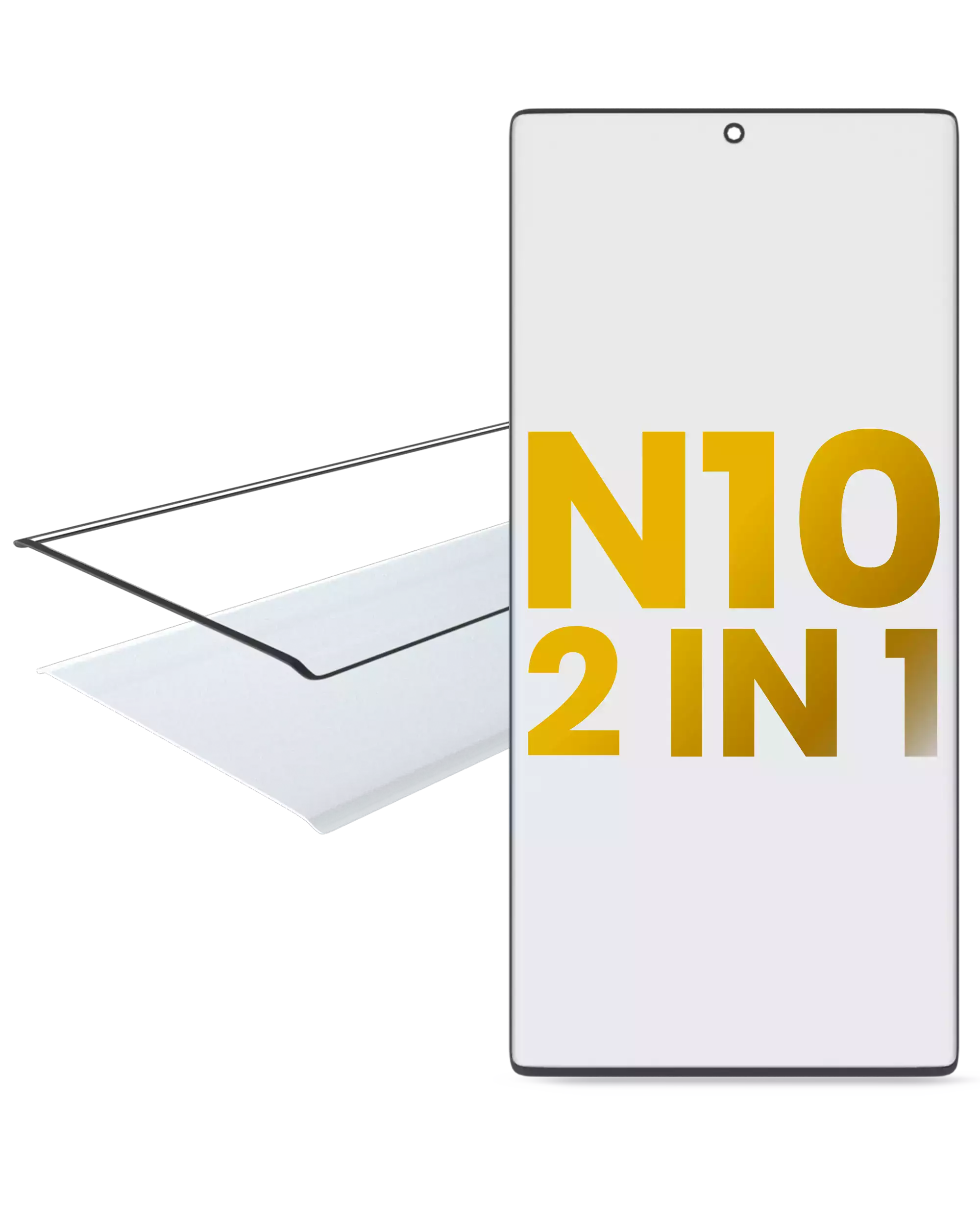 2 In 1 Front Glass With Oca Pre-Installed Compatible For Samsung Galaxy Note 10