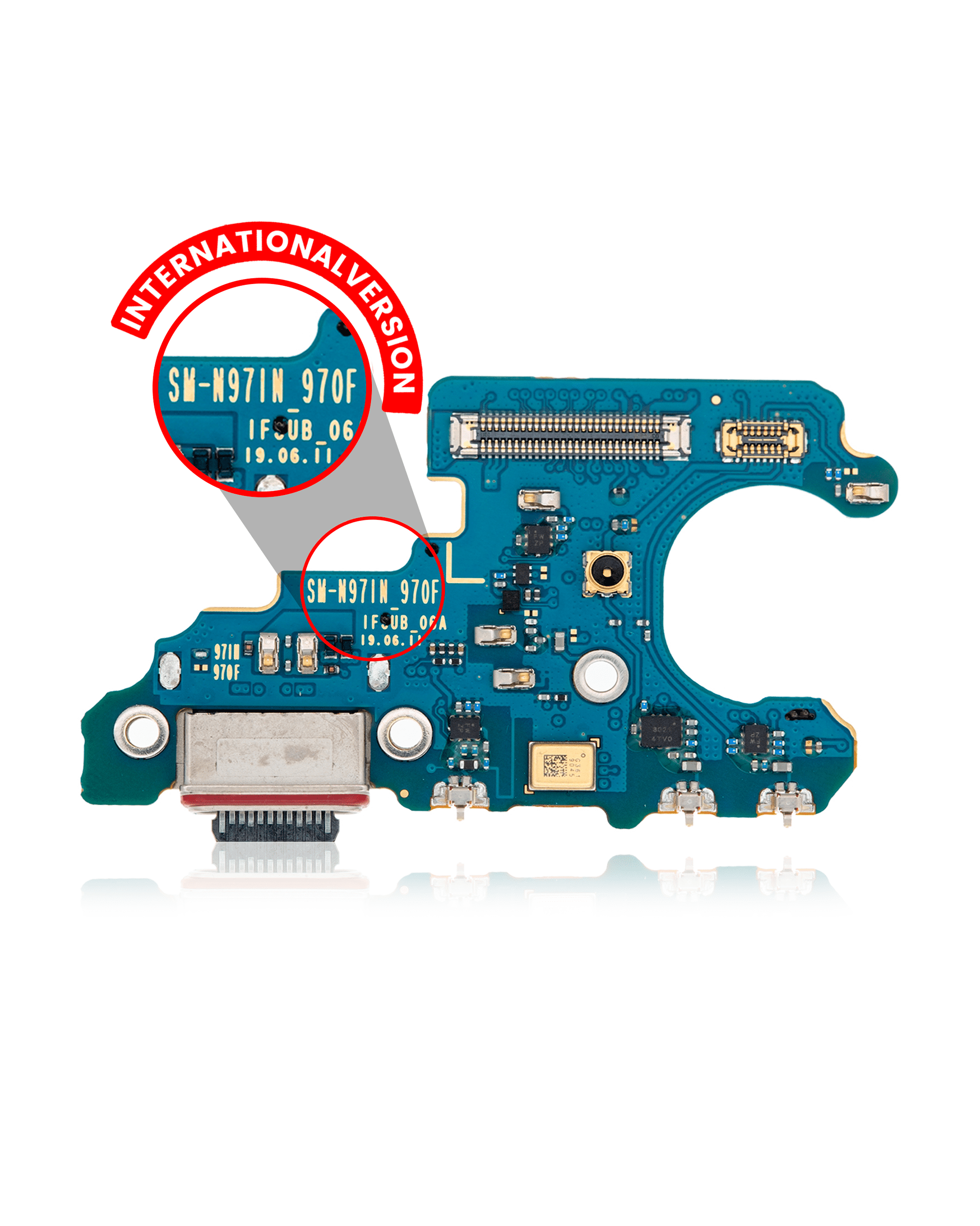 Charging Port With Board Compatible For Samsung Galaxy Note 10 (N970F) (International Version) (Premium)