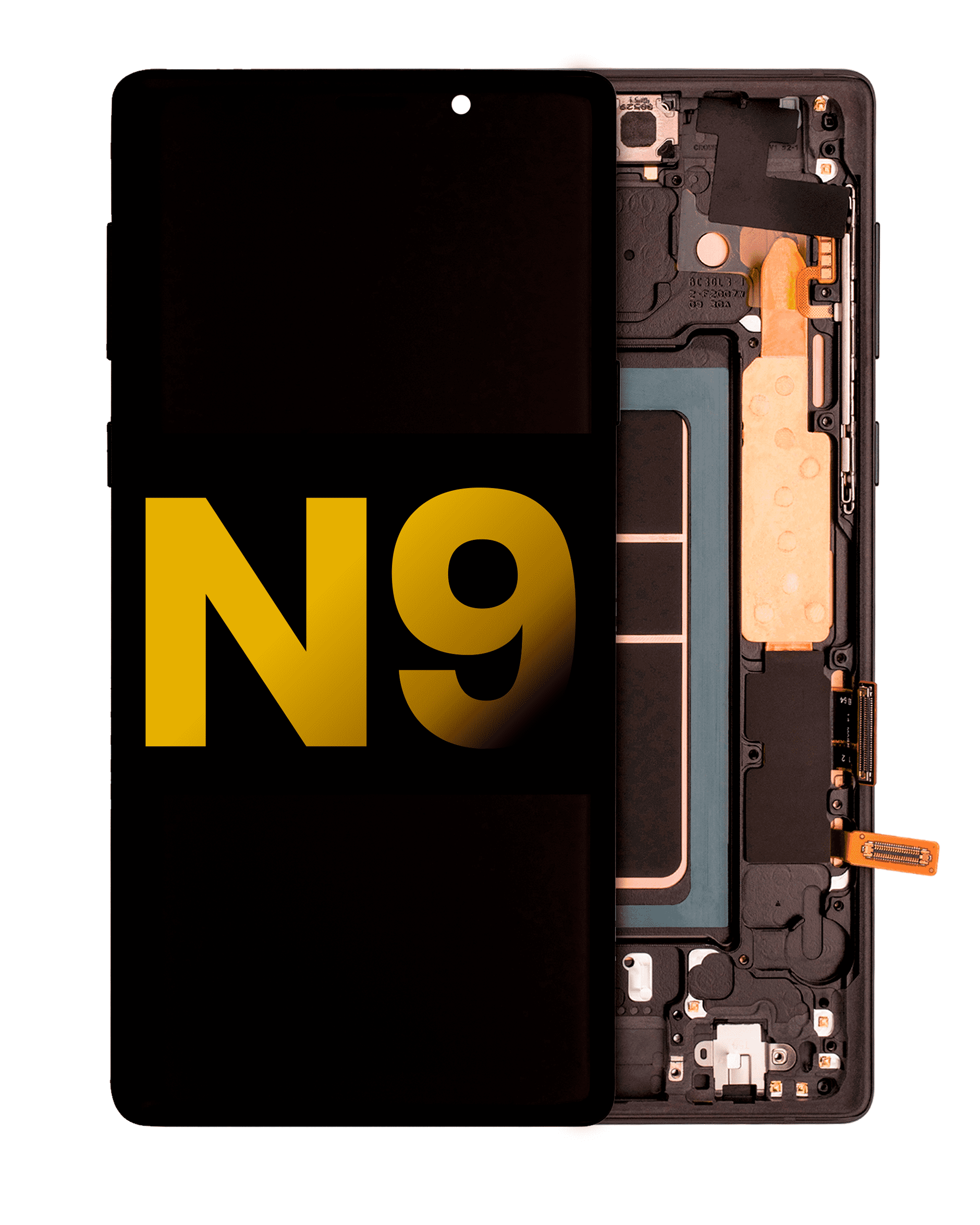 Oled Assembly With Frame Compatible For Samsung Galaxy Note 9 (Refurbished) (Midnight Black)
