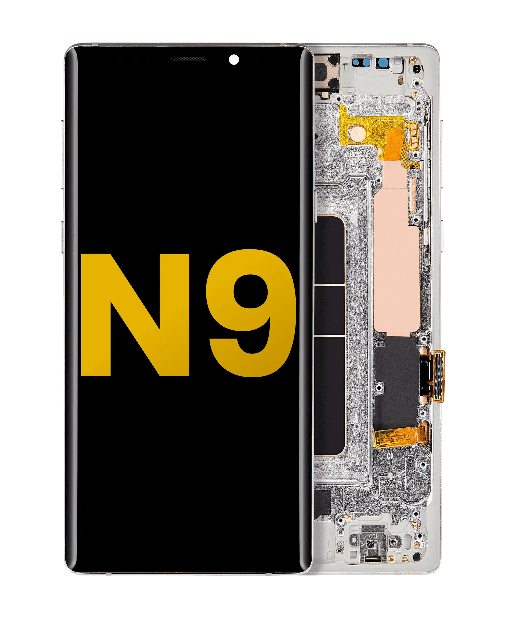 Oled Assembly With Frame Compatible For Samsung Galaxy Note 9 (Refurbished) (Cloud Silver)