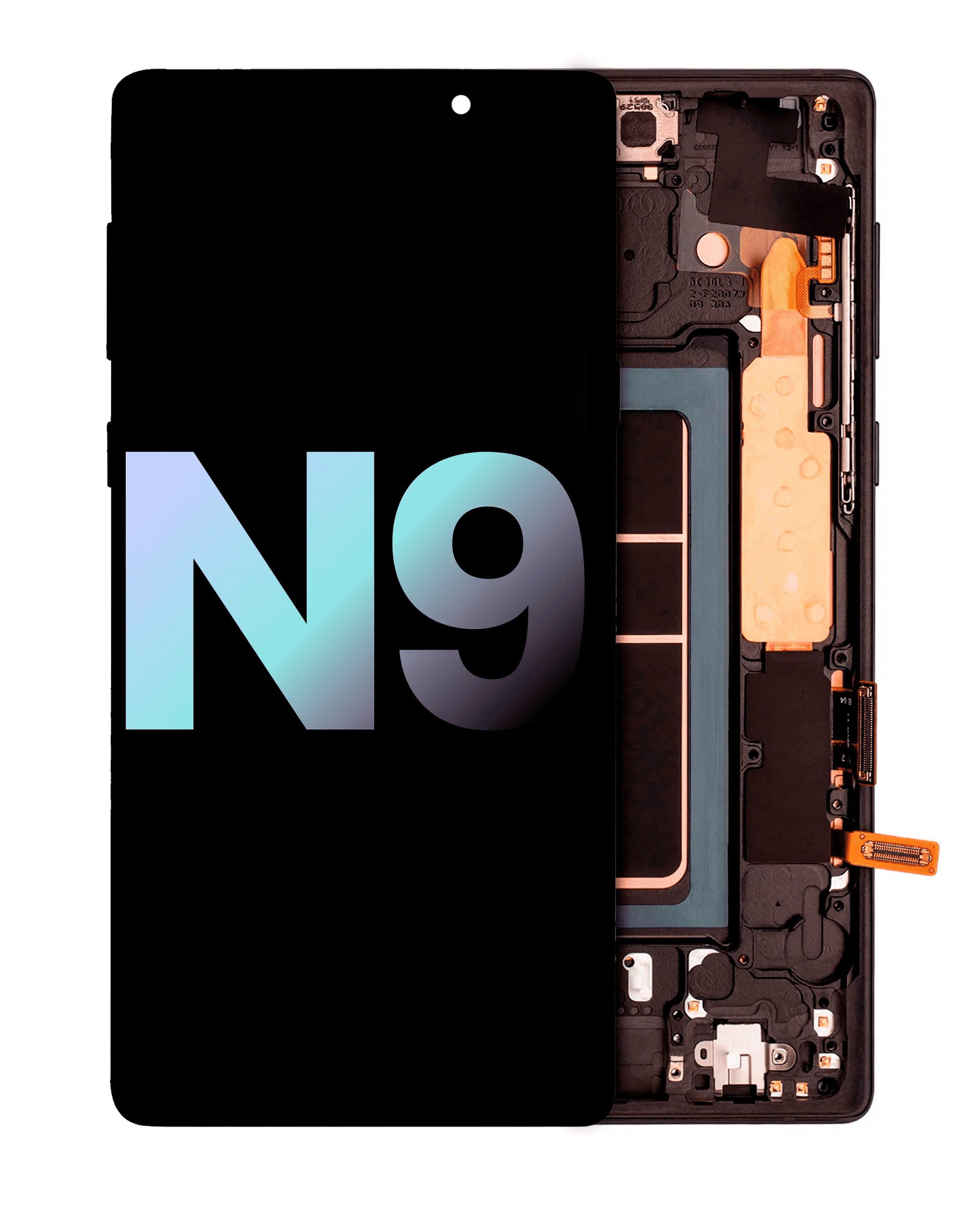 Oled Assembly With Frame Compatible For Samsung Galaxy Note 9 (Service Pack) (Midnight Black)
