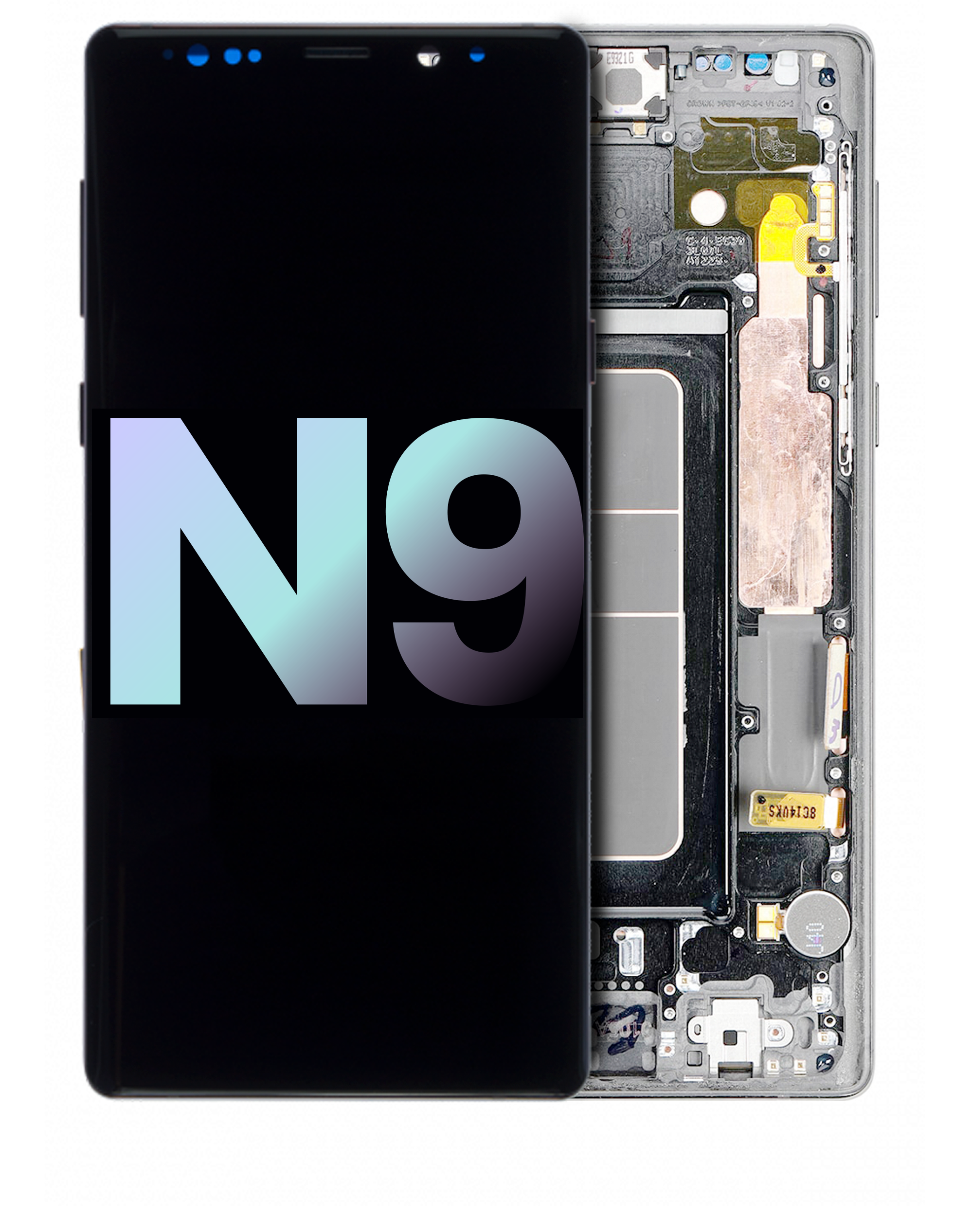 Oled Assembly With Frame Compatible For Samsung Galaxy Note 9 (Service Pack) (Cloud Silver)