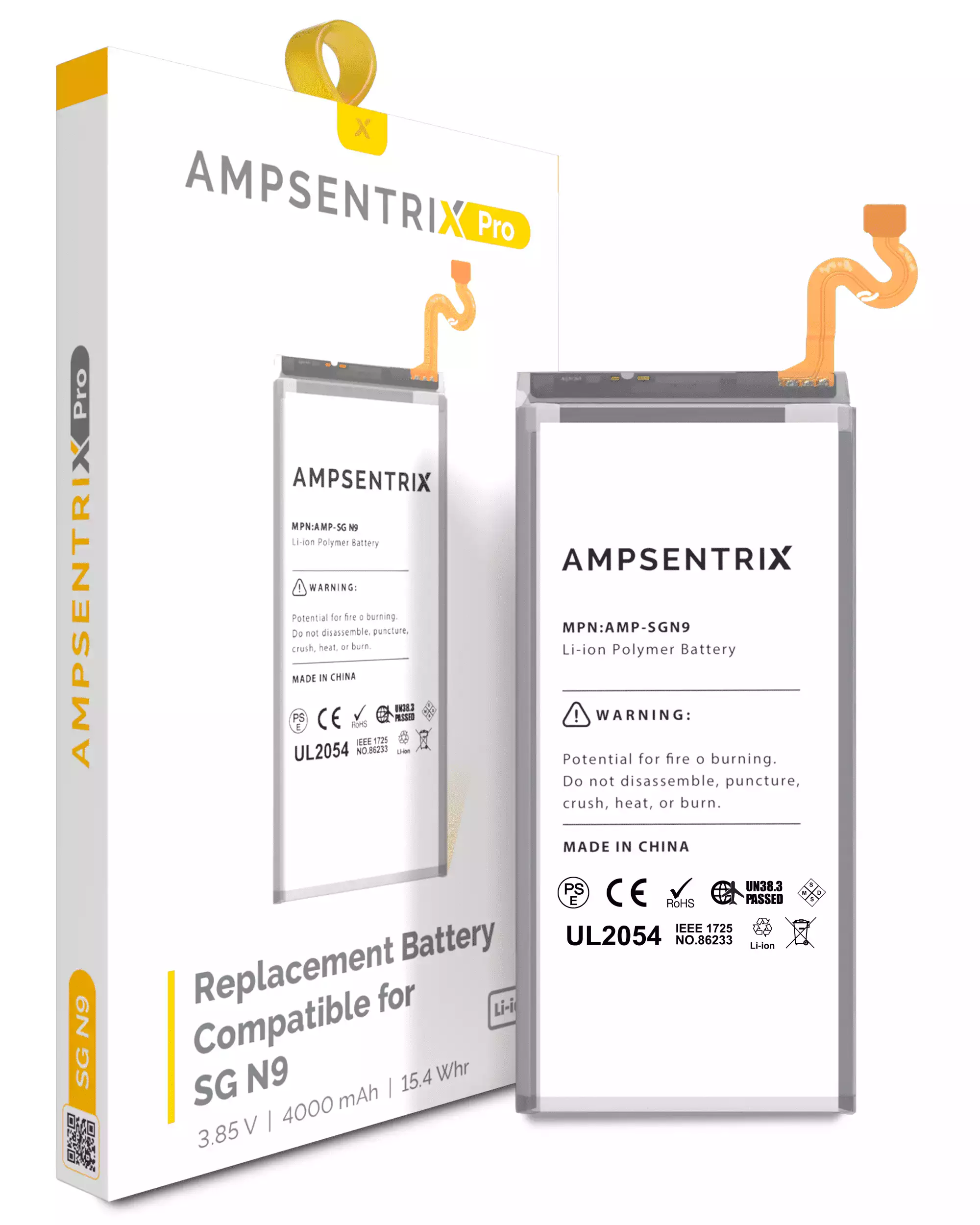 Replacement Battery Compatible For Samsung Galaxy Note 9 (Ampsentrix Pro)