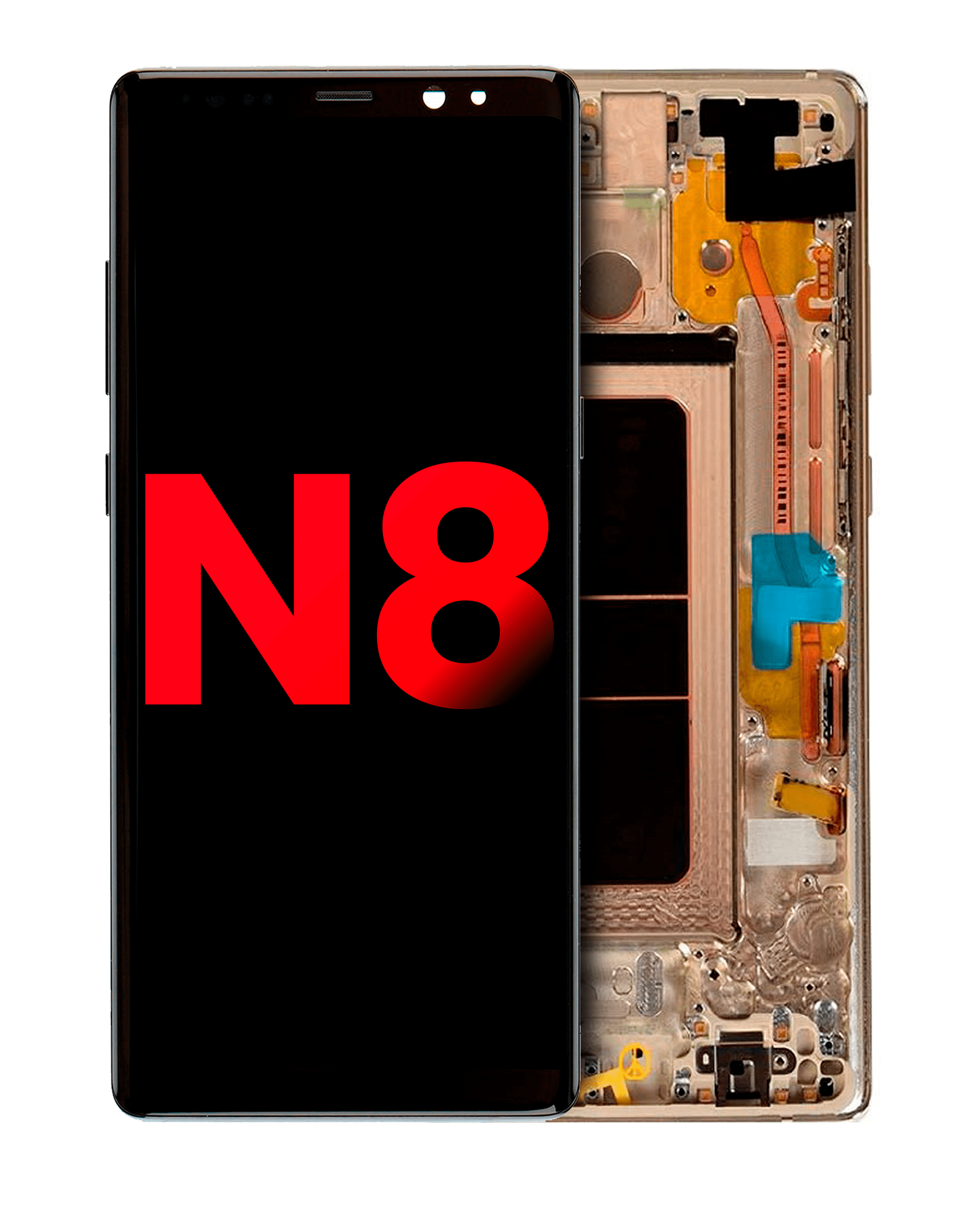 Oled Assembly With Frame Compatible For Samsung Galaxy Note 8 (Aftermarket Plus) (Maple Gold)