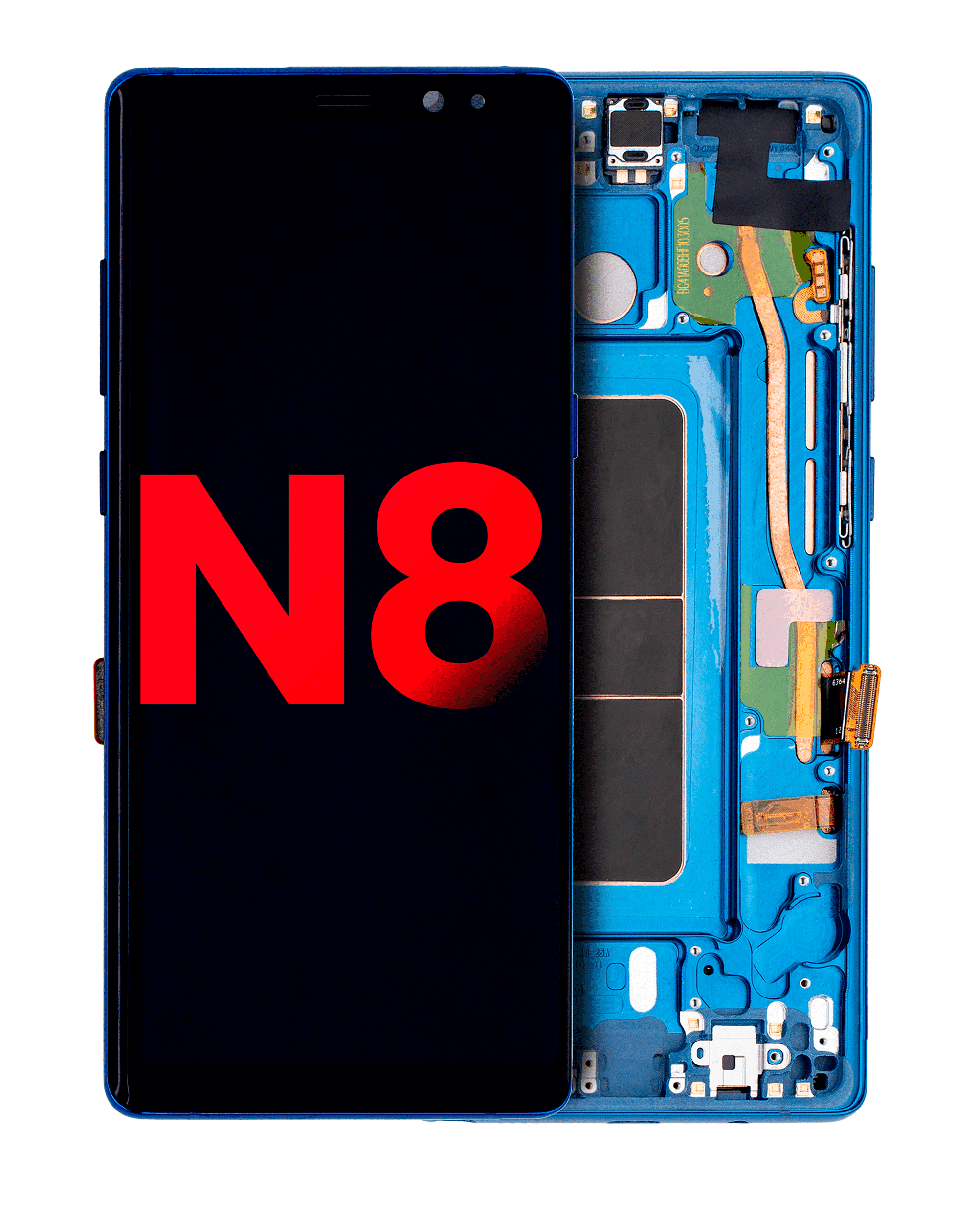 Oled Assembly With Frame Compatible For Samsung Galaxy Note 8 (Aftermarket Plus) (Deep Sea Blue)