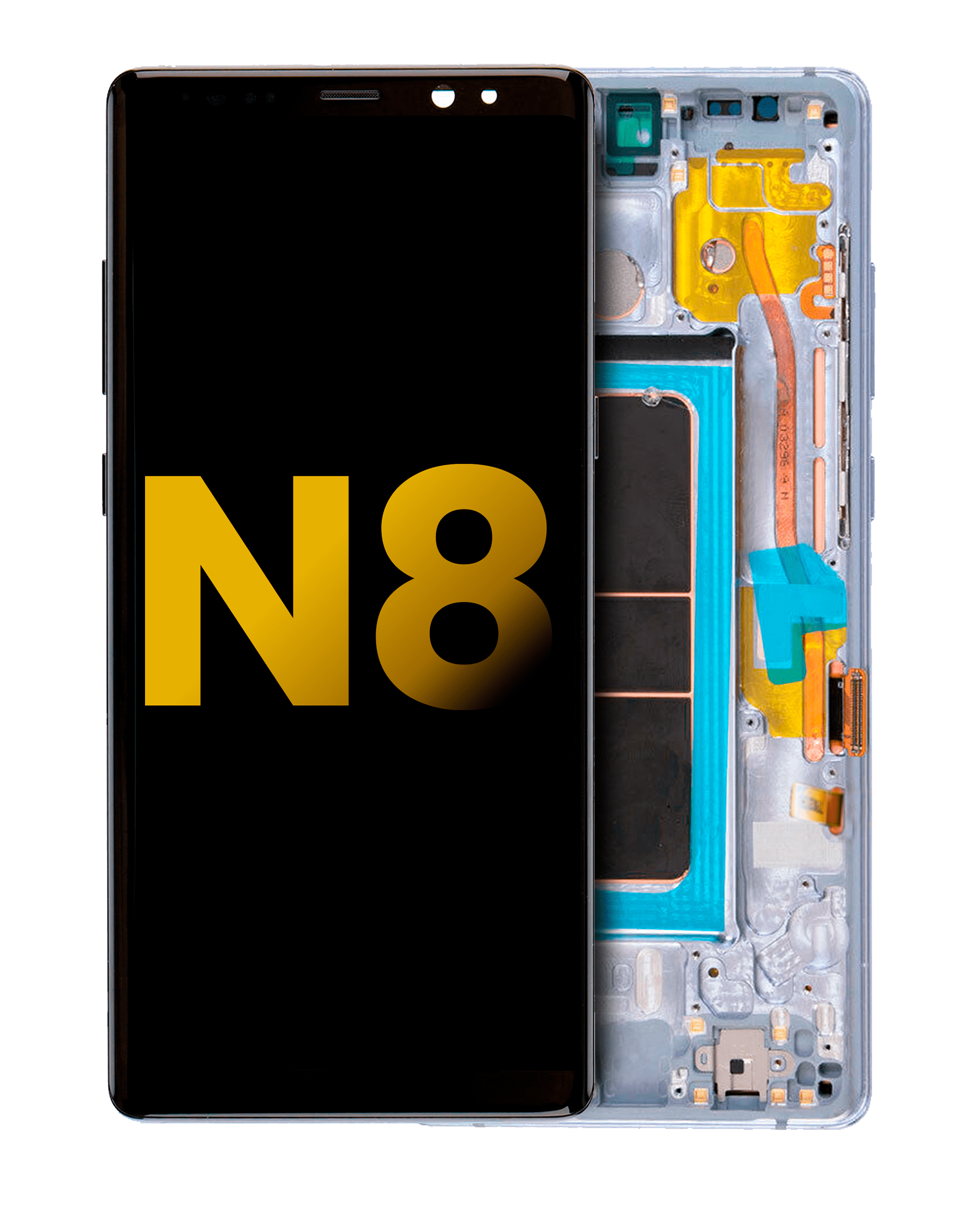 Oled Assembly With Frame Compatible For Samsung Galaxy Note 8 (Refurbished) (Orchid Gray)