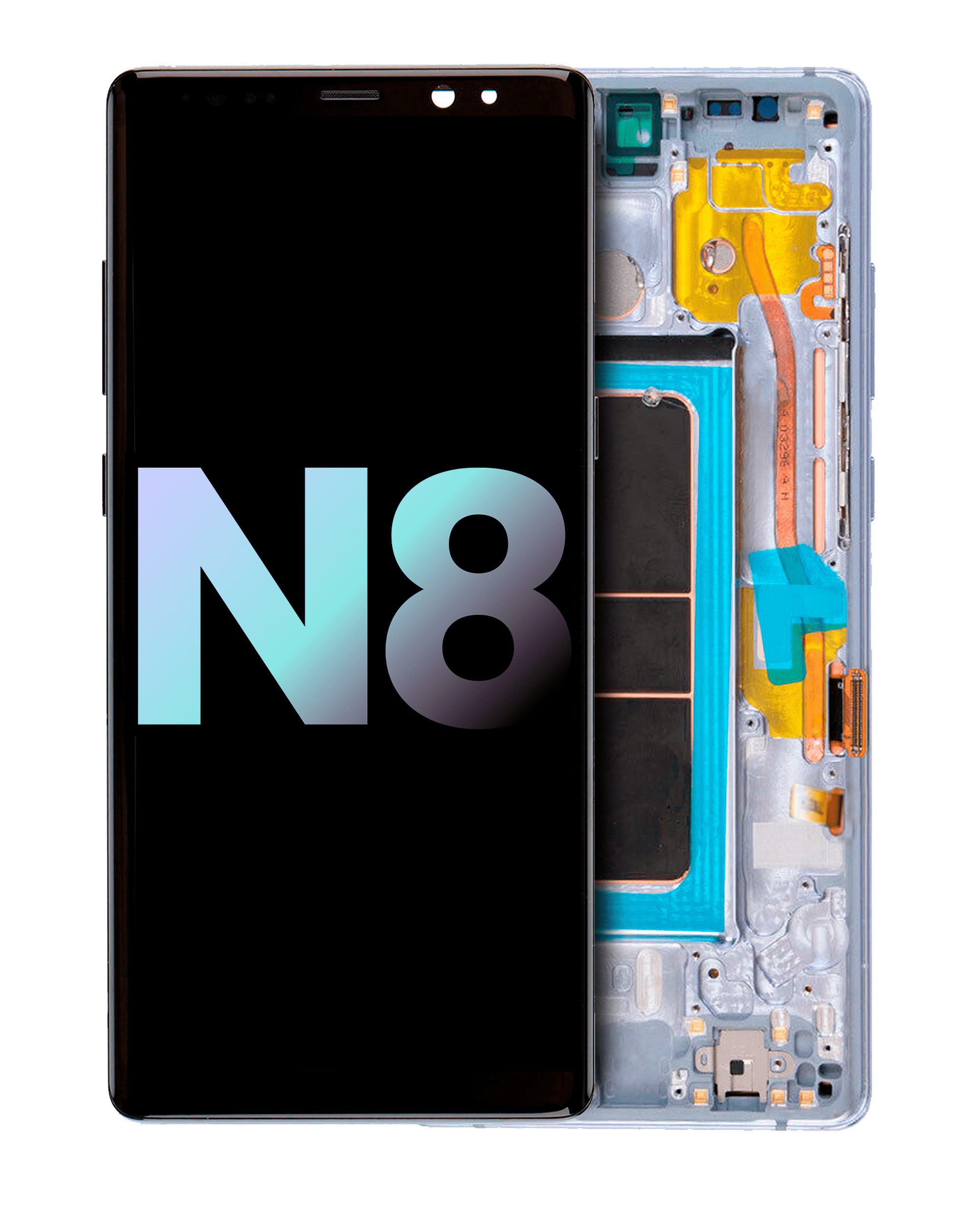 Oled Assembly With Frame Compatible For Samsung Galaxy Note 8 (Service Pack) (Orchid Gray)
