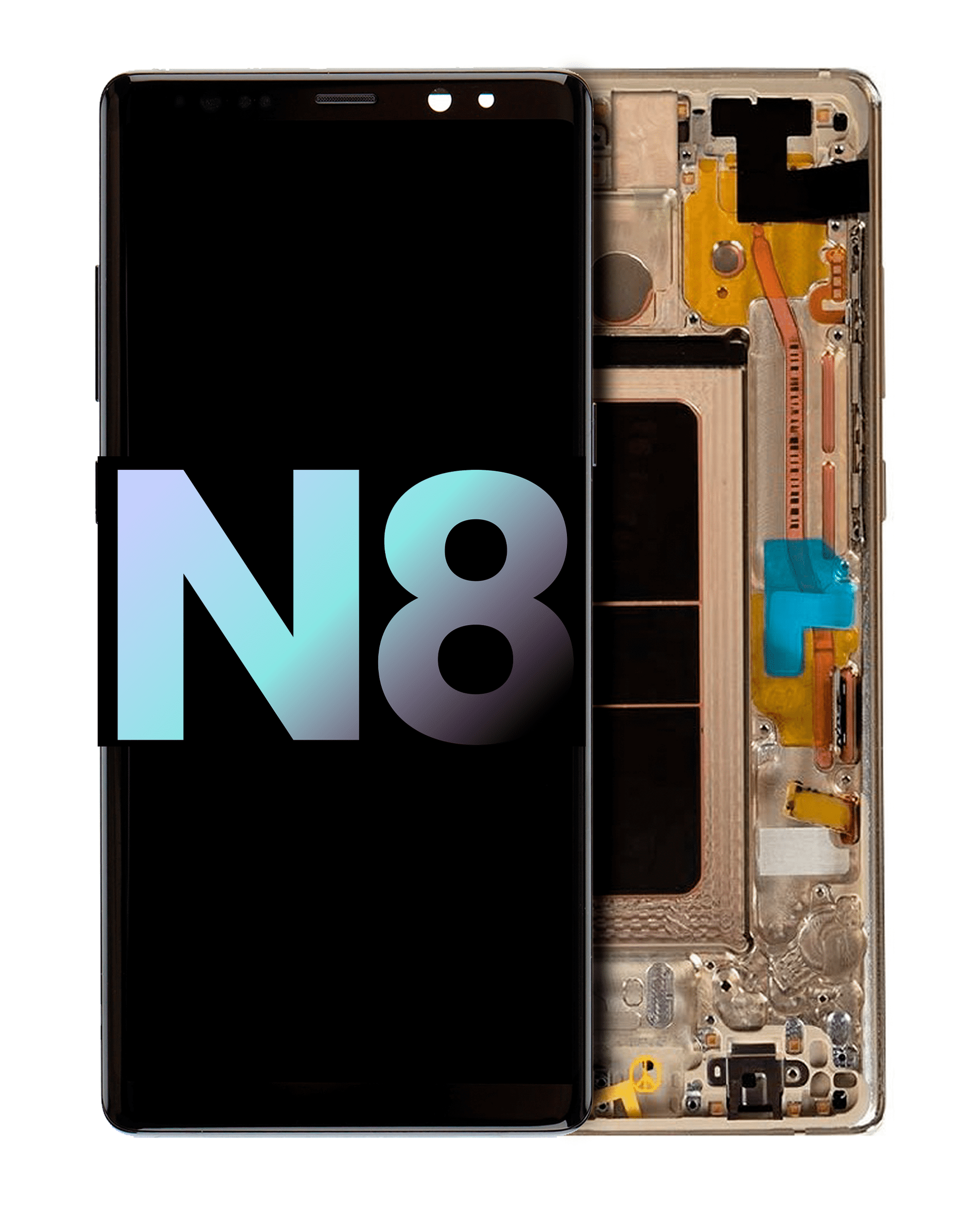 Oled Assembly With Frame Compatible For Samsung Galaxy Note 8 (Service Pack) (Maple Gold)