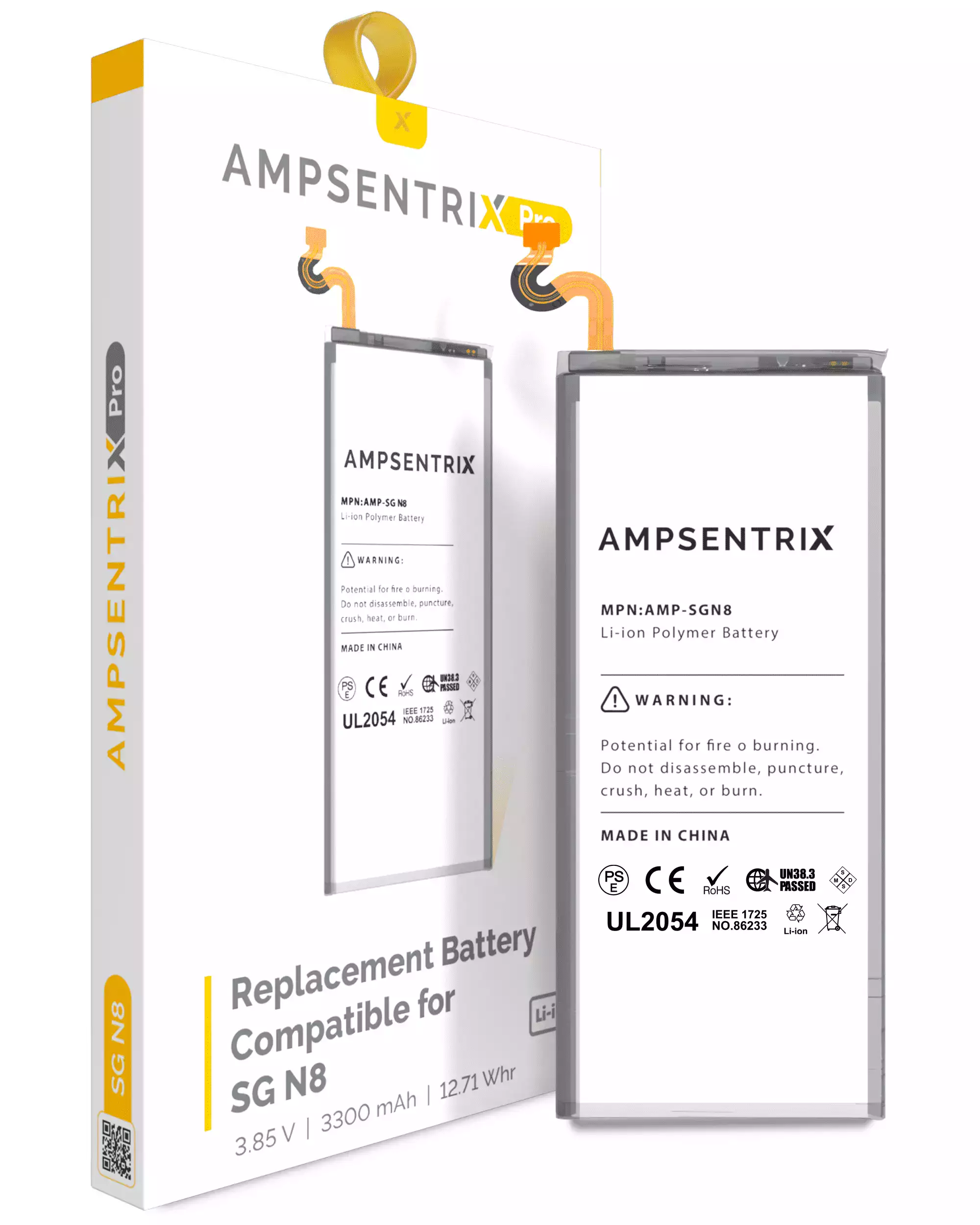 Replacement Battery Compatible For Samsung Galaxy Note 8 (Ampsentrix Pro)