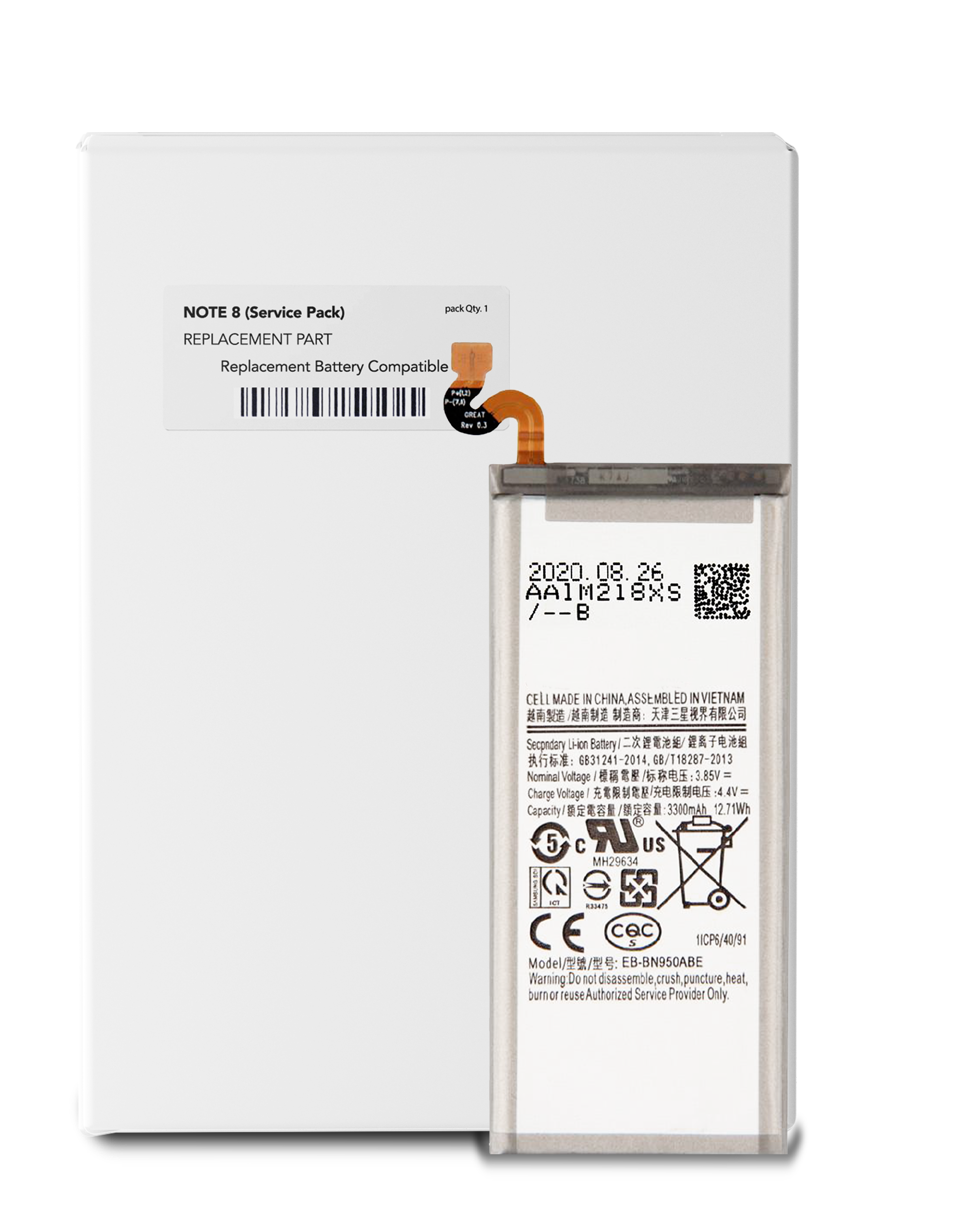 Replacement Battery Compatible For Samsung Galaxy Note 8 (Service Pack)
