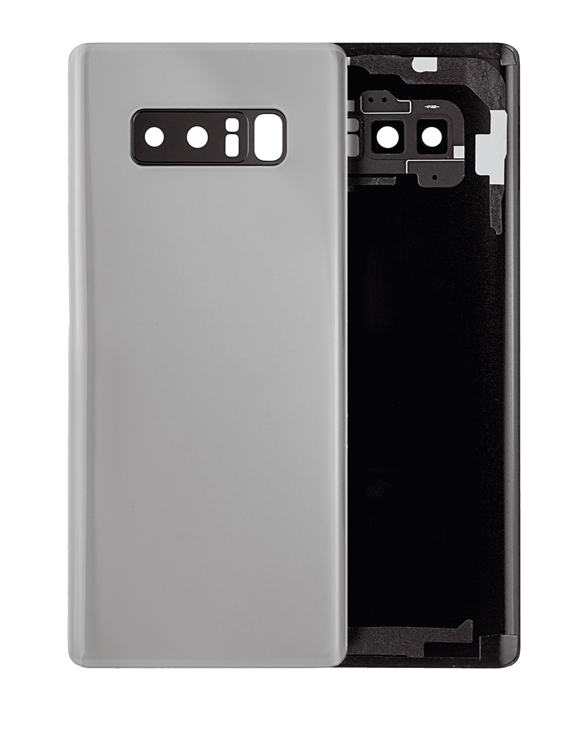Back Cover Glass With Camera Lens Compatible For Samsung Galaxy Note 8 (No Logo) (Aftermarket Plus) (Silver)