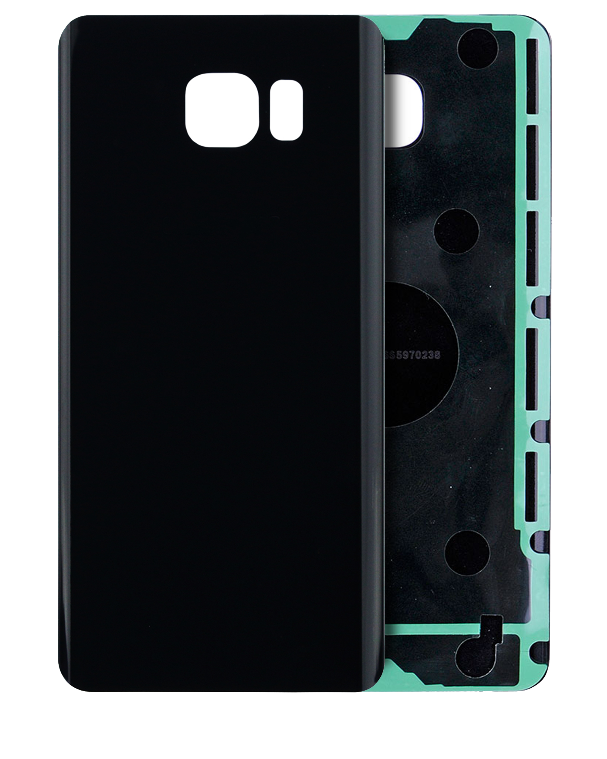 Back Cover Glass Compatible For Samsung Galaxy Note 5 (No Logo) (Aftermarket Plus) (Black Sapphire)