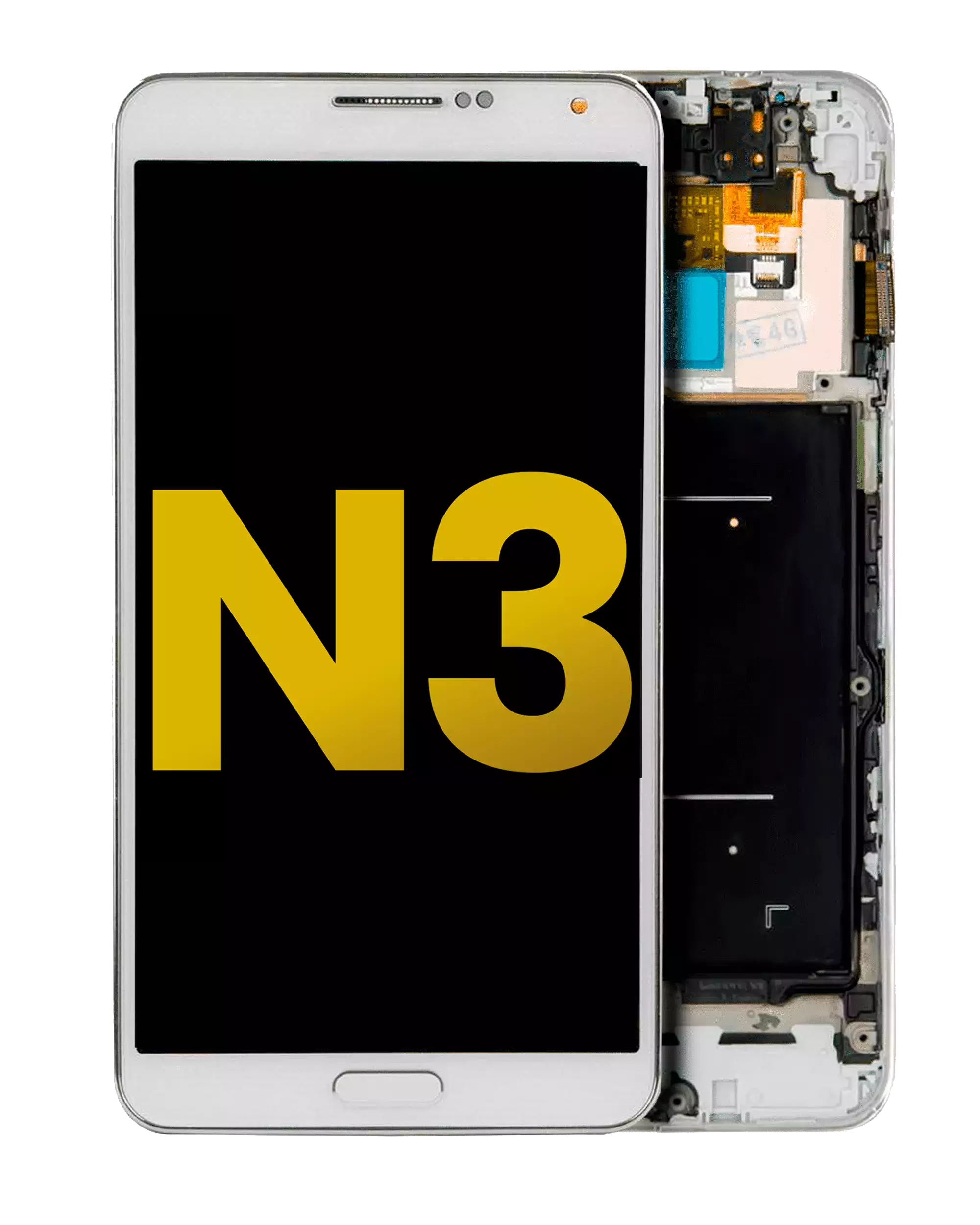 Oled Assembly With Frame Compatible For Samsung Galaxy Note 3 (Refurbished) (At&T / T-Mobile) (White)