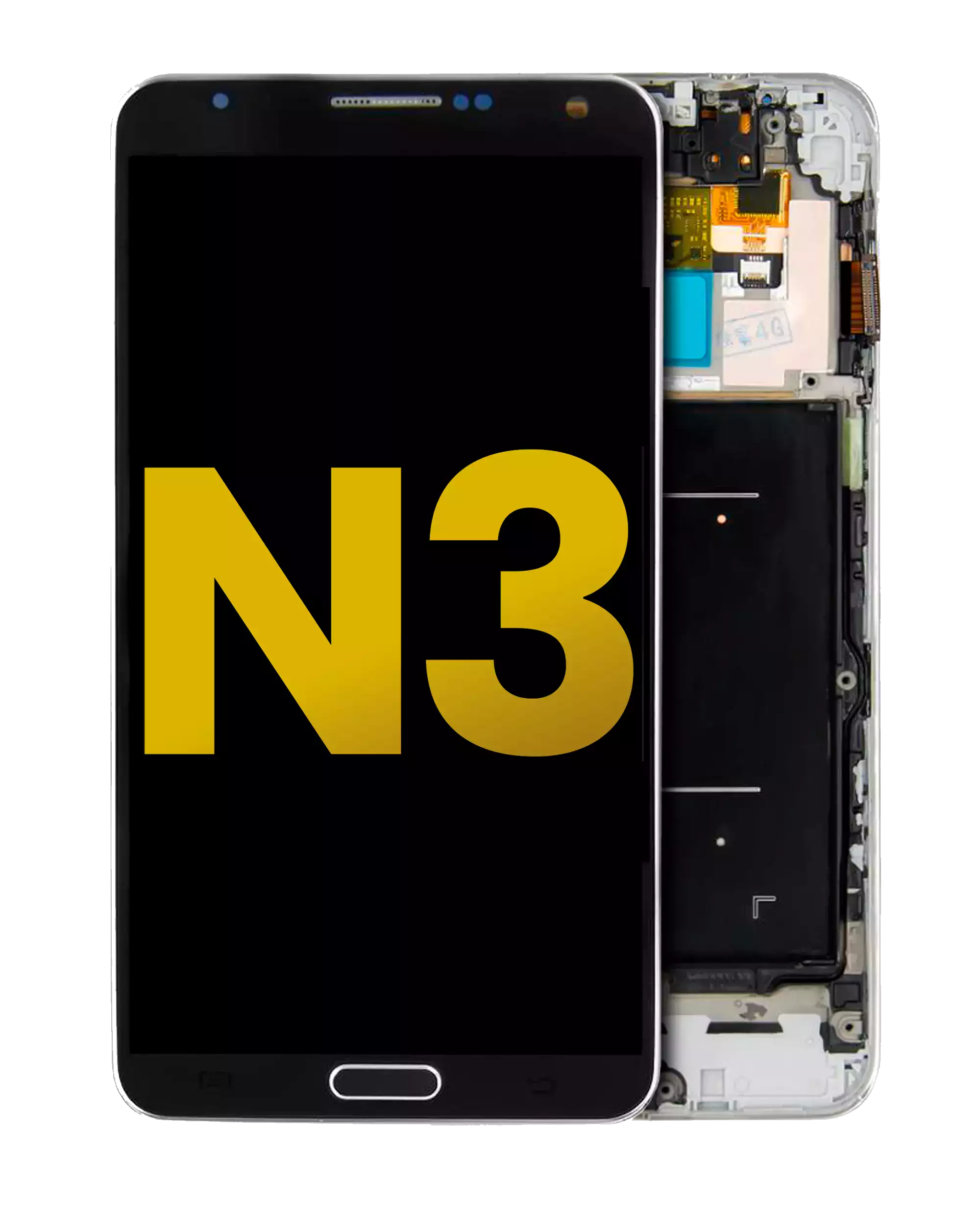 Oled Assembly With Frame Compatible For Samsung Galaxy Note 3 (Refurbished) (Verizon / Sprint) (Black)