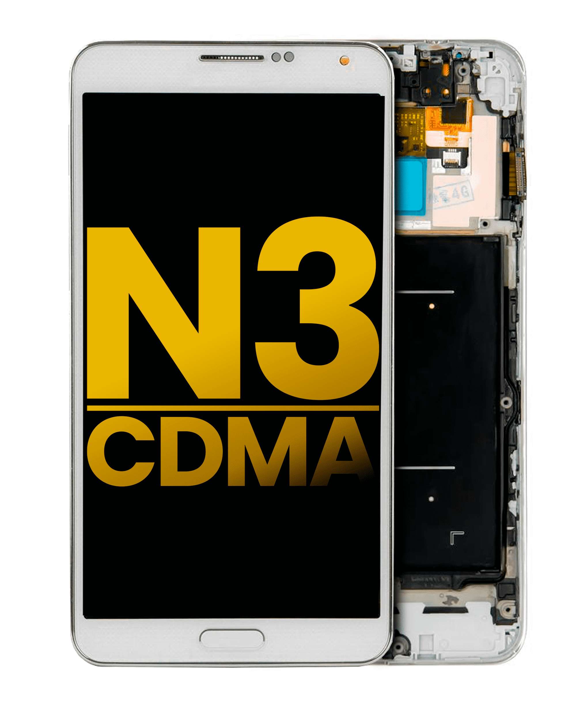 Oled Assembly With Frame Compatible For Samsung Galaxy Note 3 (Refurbished) (Verizon / Sprint) (White)