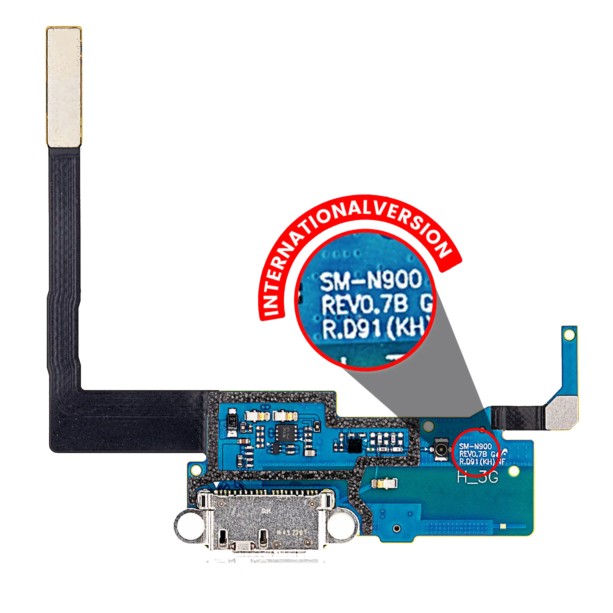 Charging Port Flex Cable Compatible For Samsung Galaxy Note 3 (N900 / N9002) (International Version)