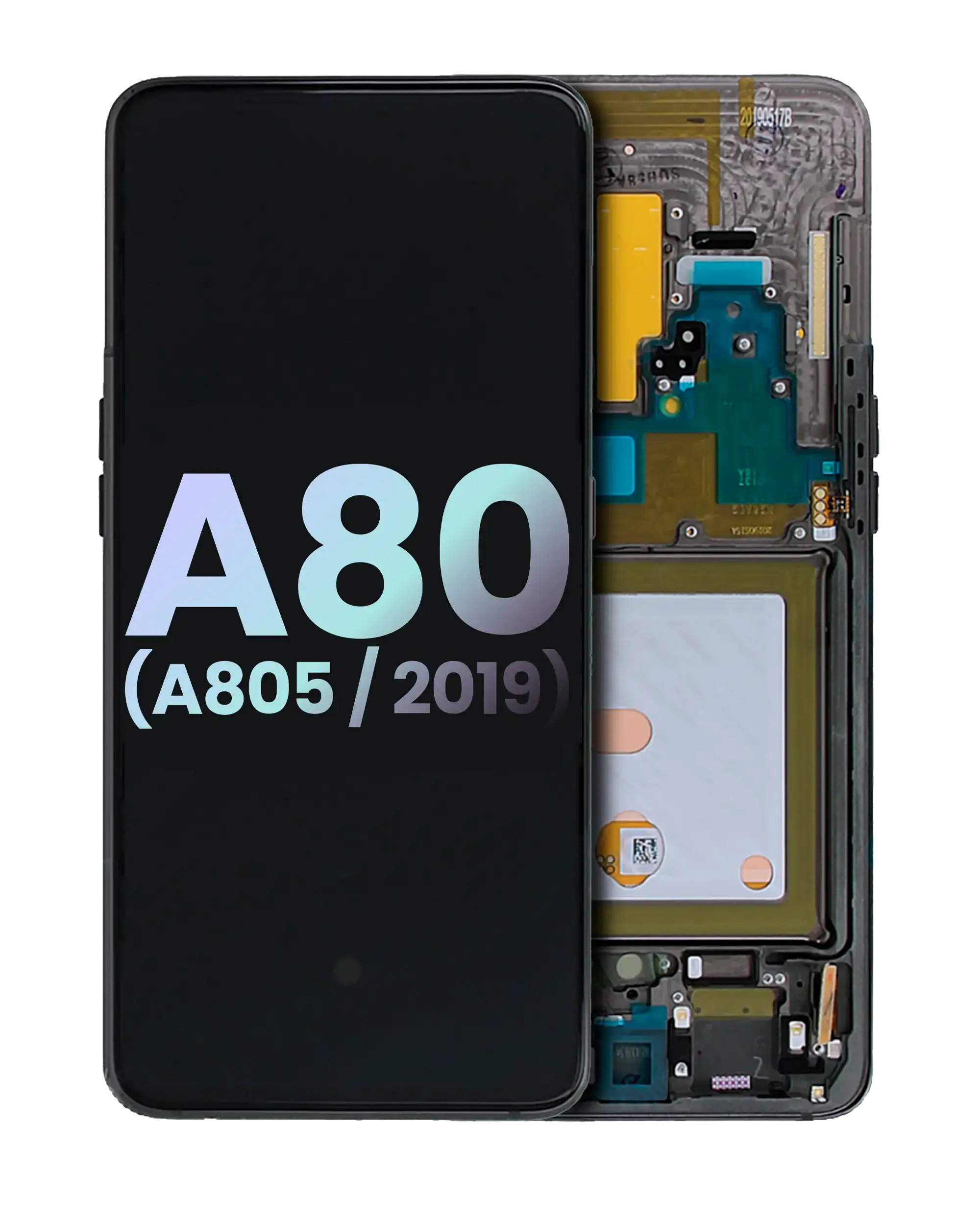 Oled Assembly With Frame Compatible For Samsung Galaxy A80 (A805 / 2019) (Service Pack) (Phantom Black)