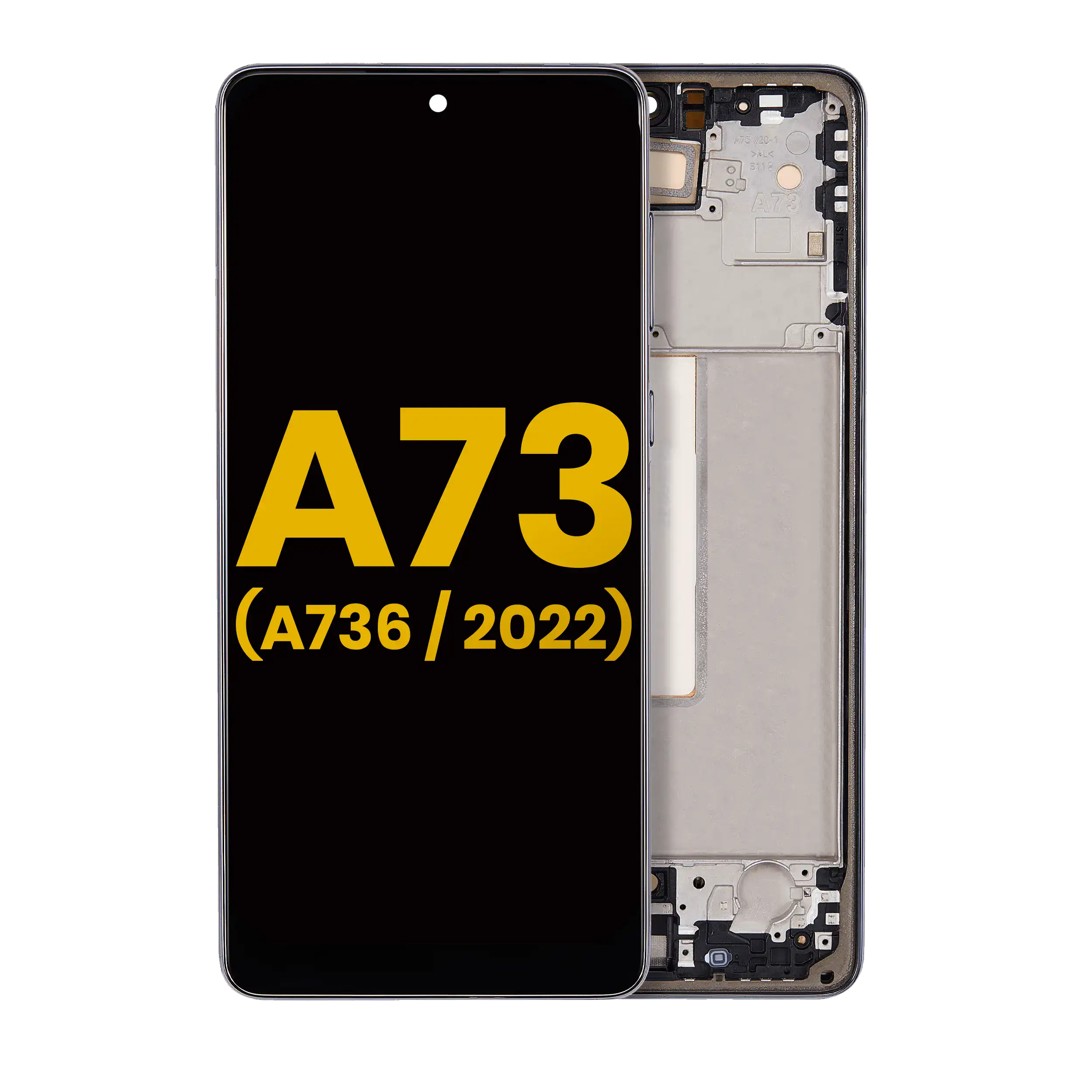Oled Assembly With Frame Compatible For Samsung Galaxy A73 5G (A736 / 2022) (Refurbished) (Gray)