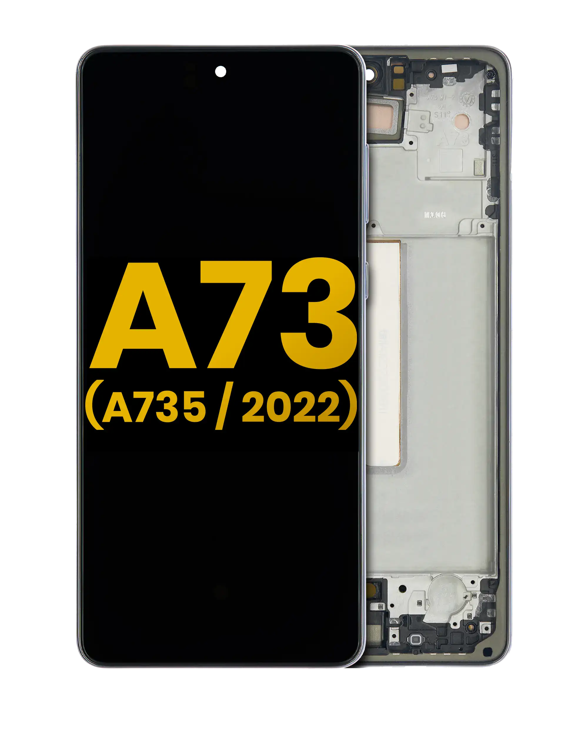 Oled Assembly With Frame Compatible For Samsung Galaxy A73 (A735 / 2022) (Refurbished) (Gray)