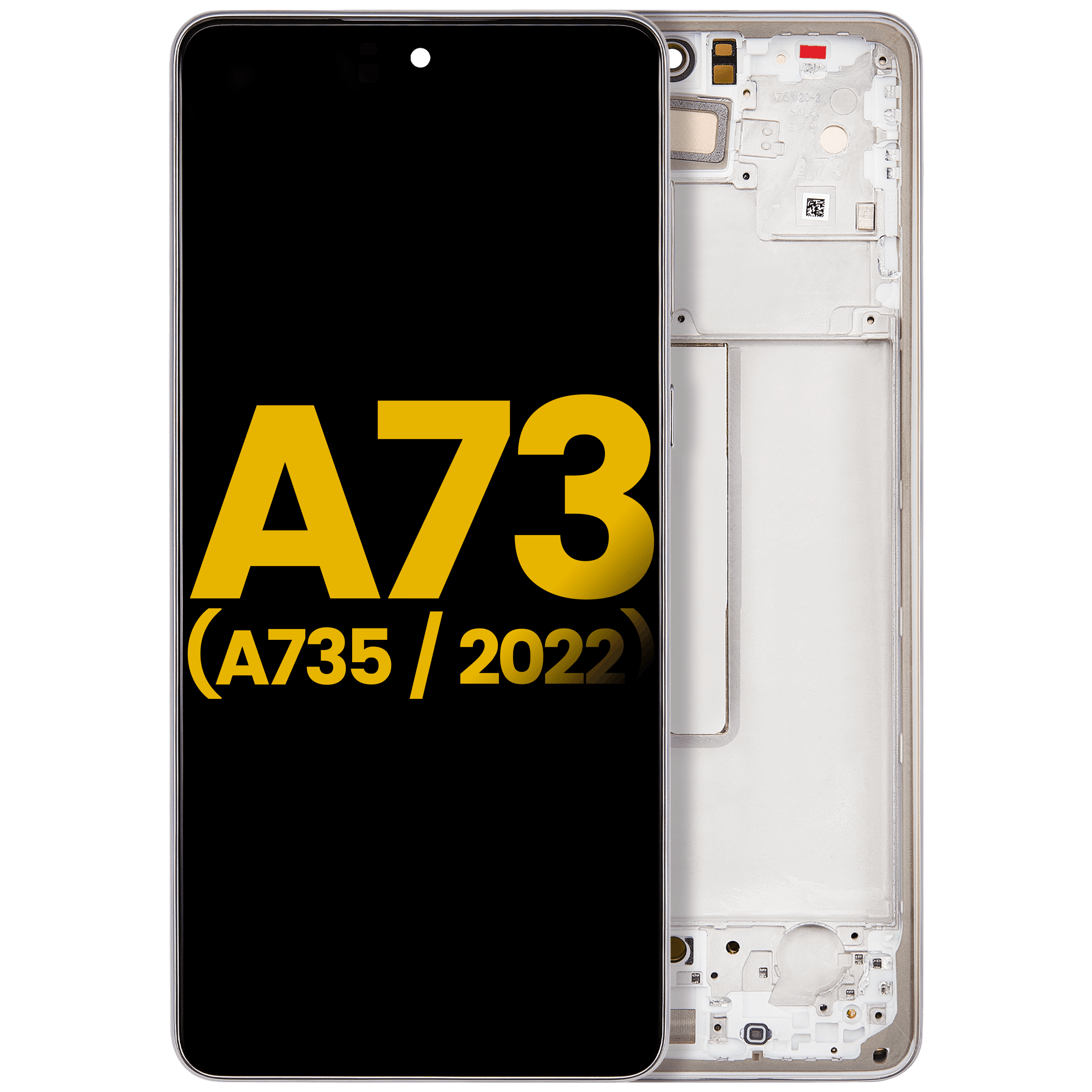 Oled Assembly With Frame Compatible For Samsung Galaxy A73 (A735 / 2022) (Refurbished) (White)