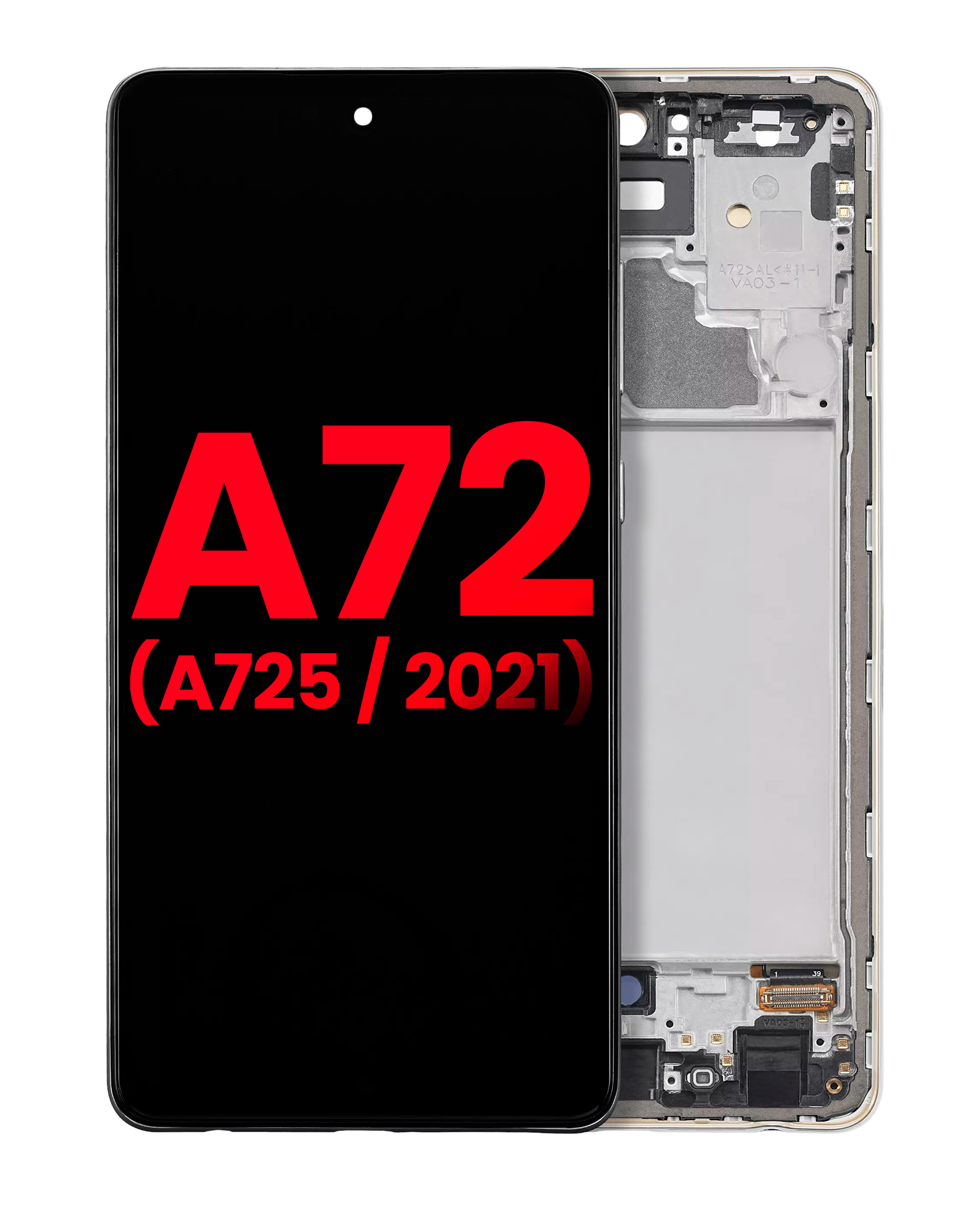 Oled Assembly With Frame Compatible For Samsung A72 (A725 / 2021) (6.67") (Aftermarket Plus) (Awesome White)