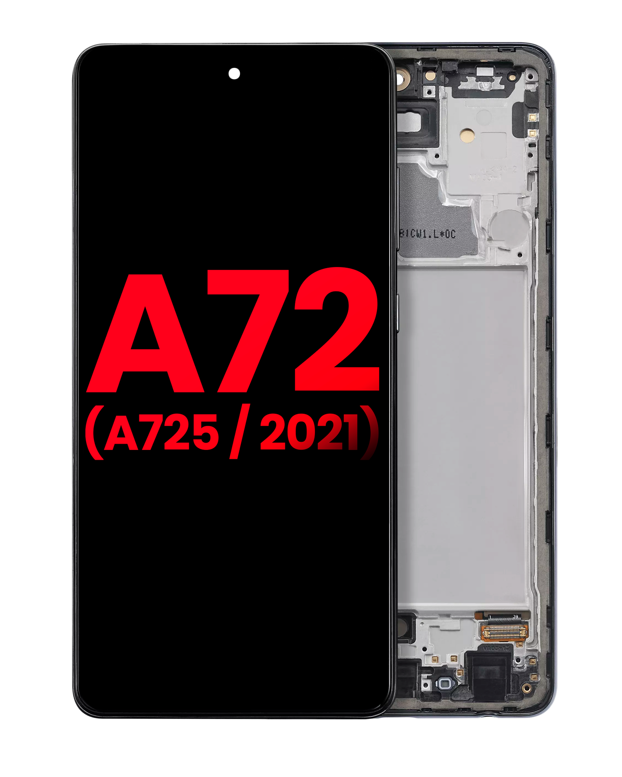 Oled Assembly With Frame Compatible For Samsung A72 (A725 / 2021) (6.67") (Aftermarket Plus) (Awesome Black)