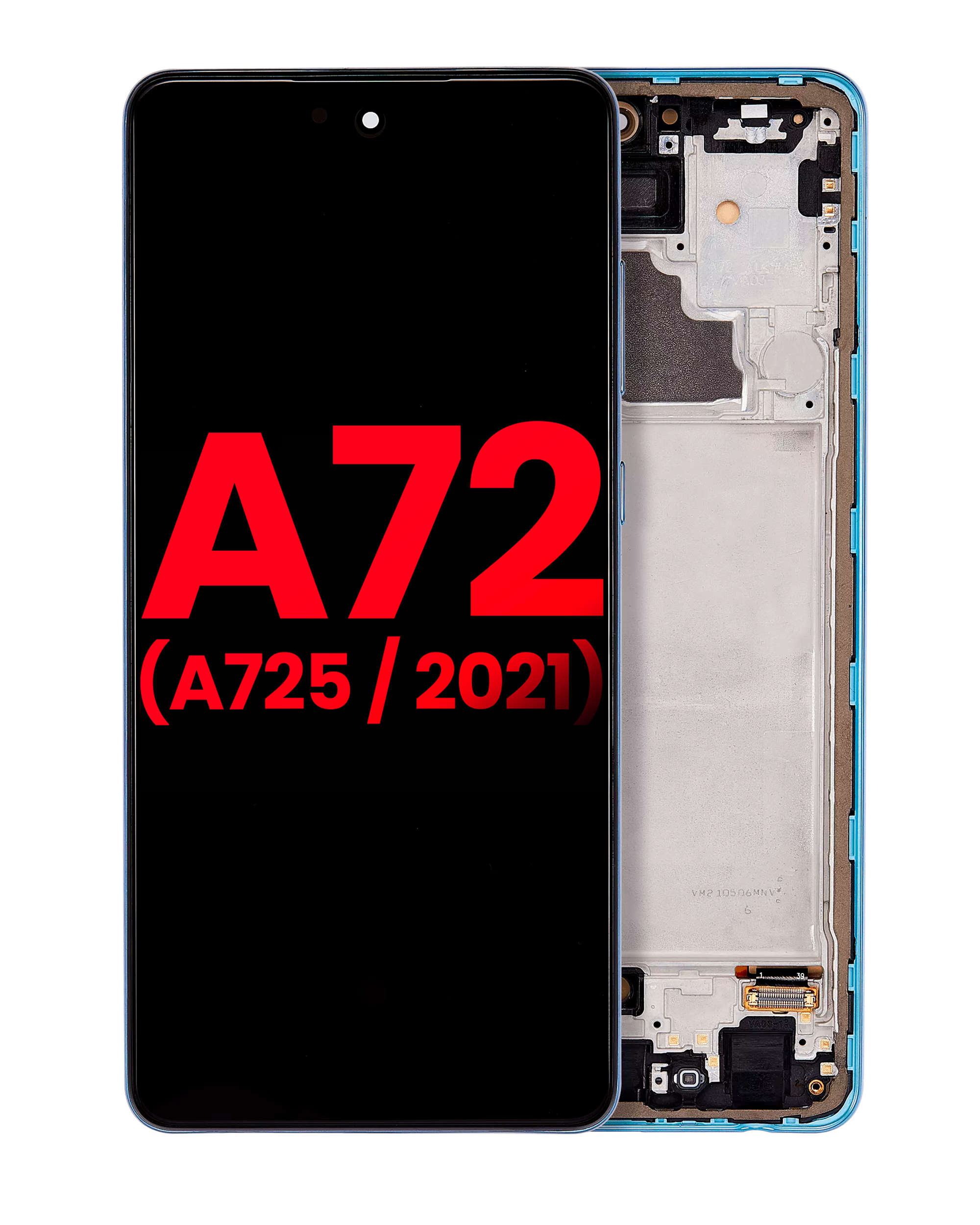 Oled Assembly With Frame Compatible For Samsung A72 (A725 / 2021) (6.67") (Aftermarket Plus) (Awesome Blue)