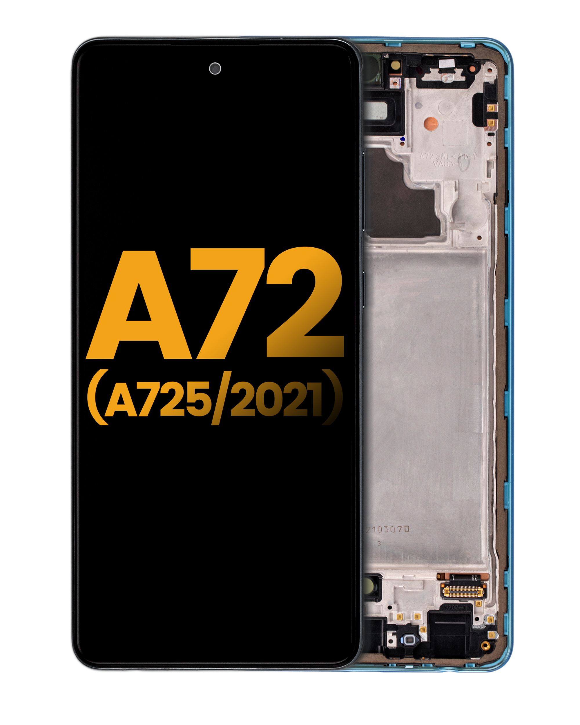 Oled Assembly With Frame Compatible For Samsung A72 (A725 / 2021) (Refurbished) (Awesome Blue)