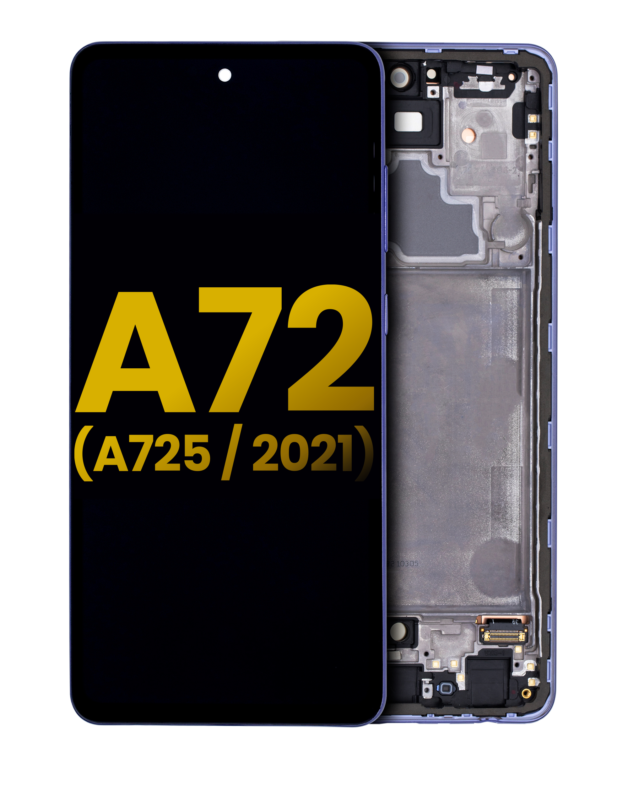 Oled Assembly With Frame Compatible For Samsung Galaxy A72 (A725 / 2021) (Refurbished) (Awesome Violet)