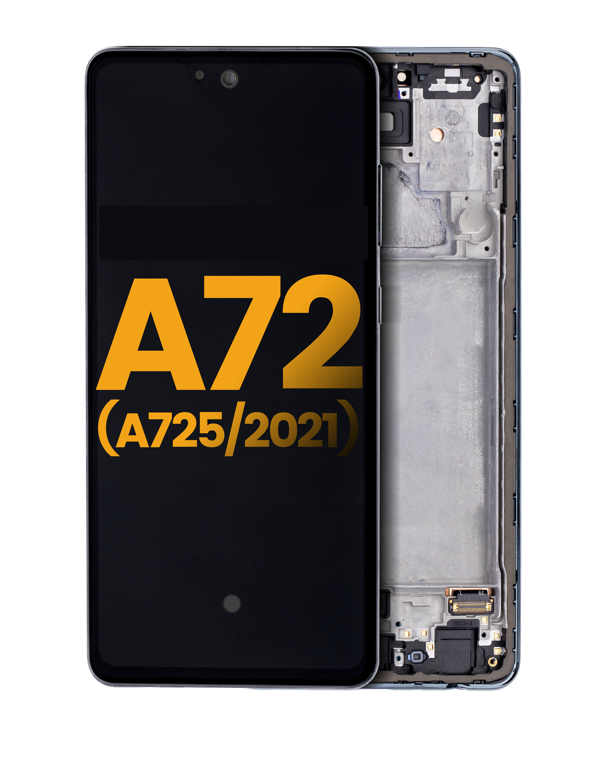 Oled Assembly With Frame Compatible For Samsung A72 (A725 / 2021) (Refurbished) (Awesome Black)