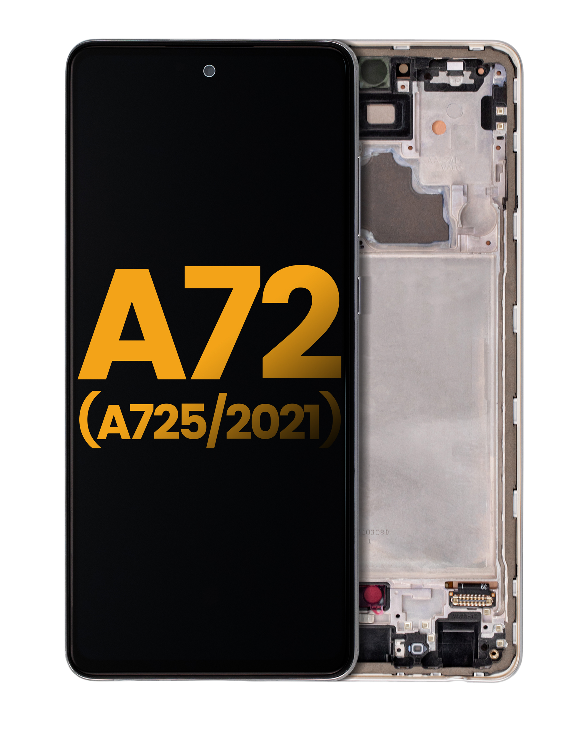 Oled Assembly With Frame Compatible For Samsung A72 (A725 / 2021) (Refurbished) (Awesome White)