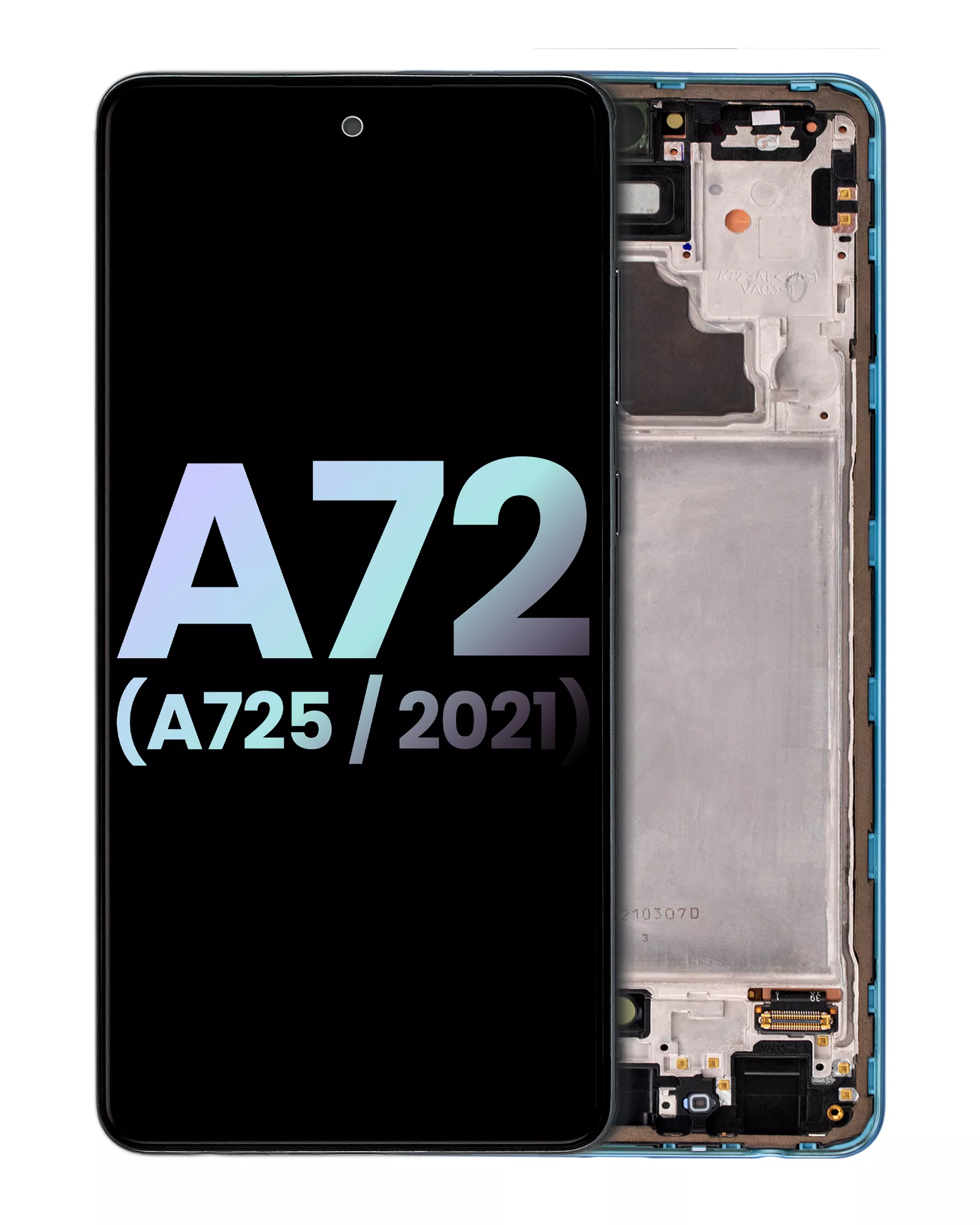 Oled Assembly With Frame Compatible For Samsung A72 (A725 / 2021) (Service Pack) (Awesome Blue)