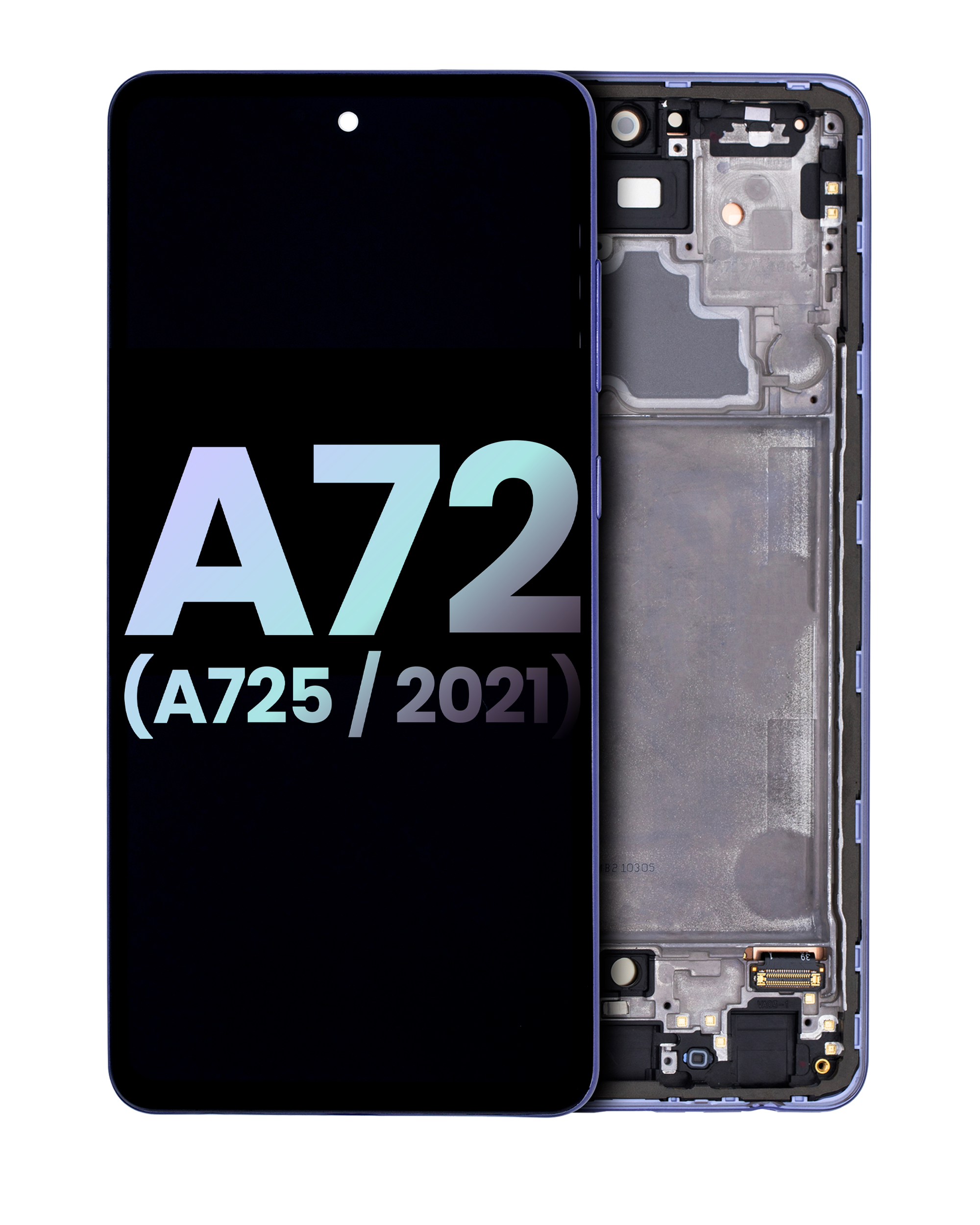 Oled Assembly With Frame Compatible For Samsung Galaxy A72 (A725 / 2021) (Service Pack) (Awesome Violet)