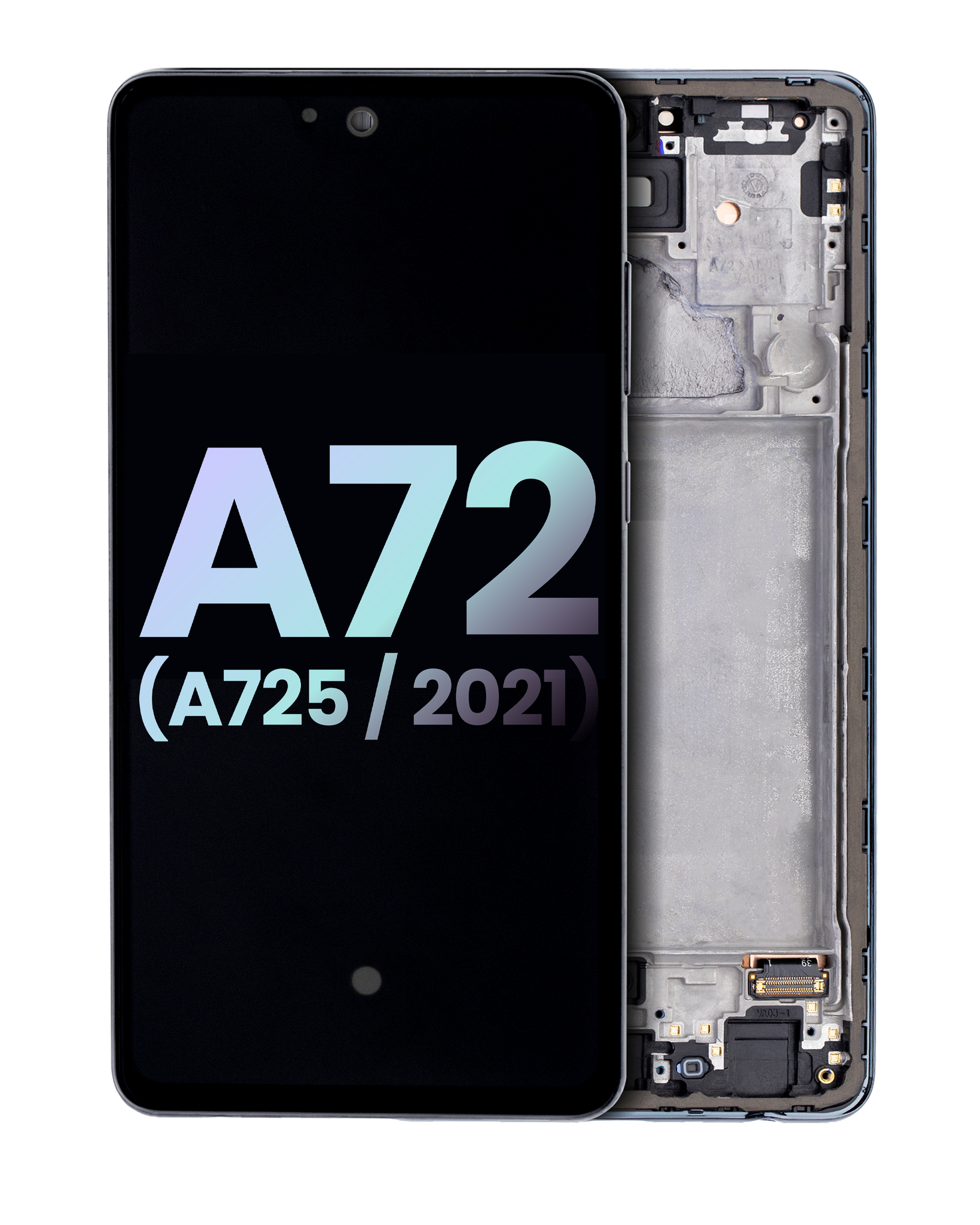 Oled Assembly With Frame Compatible For Samsung A72 (A725 / 2021) (Service Pack) (Awesome Black)