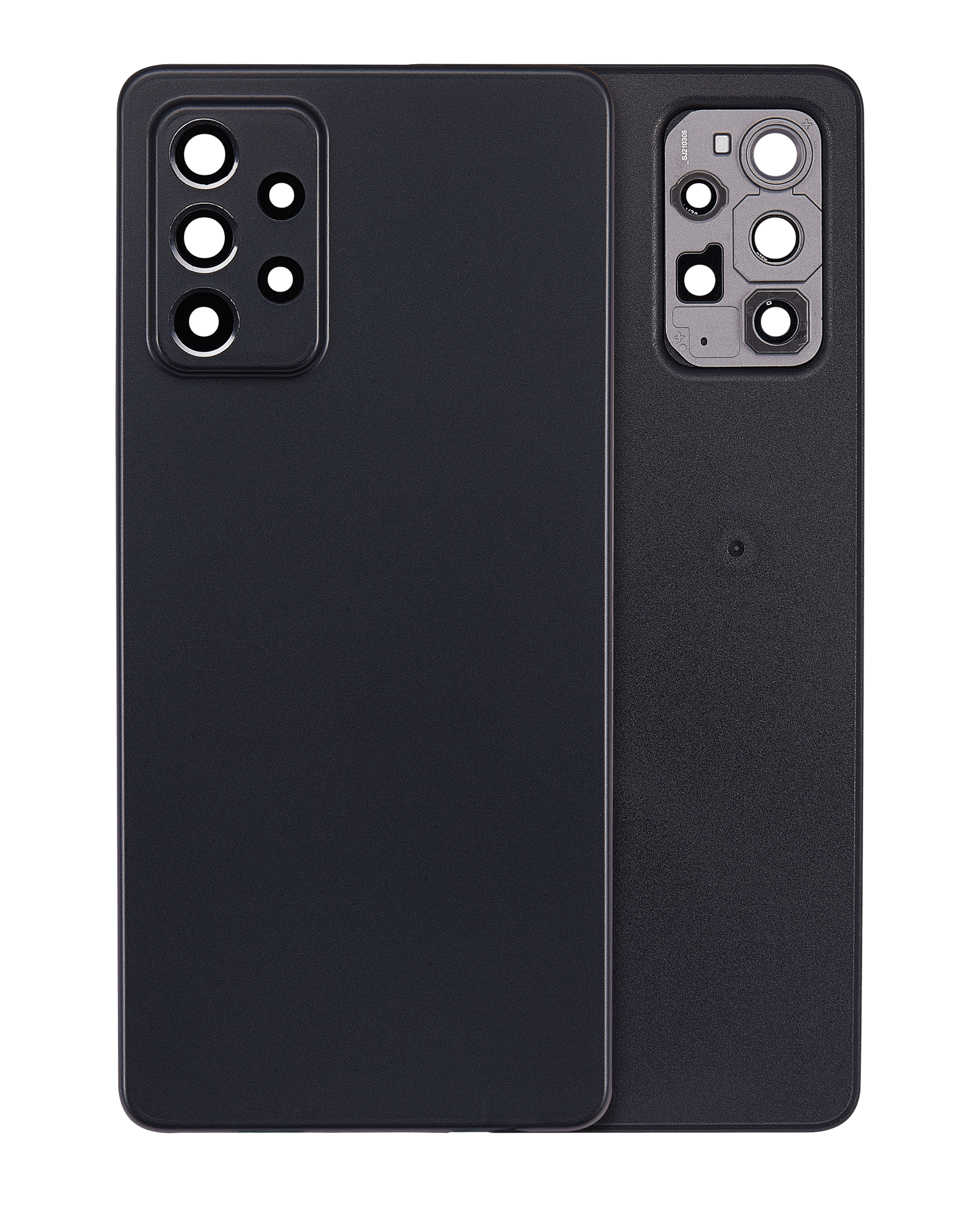 Back Cover Glass With Camera Lens Compatible For Samsung Galaxy A72 (A725 / 2021) (Service Pack) (Black)