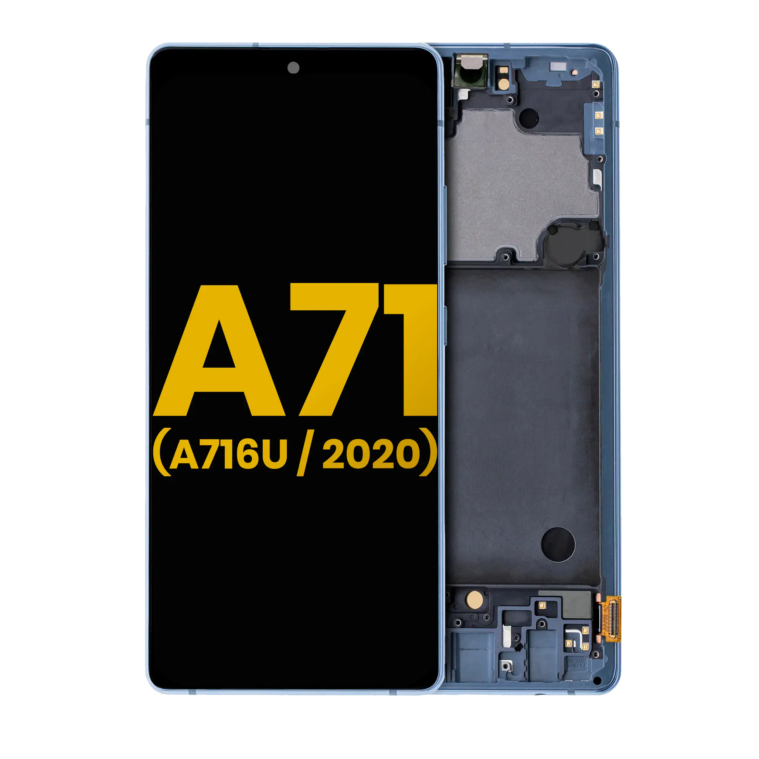 Oled Assembly With Frame Compatible For Samsung Galaxy A71 5G (A716U / 2020) (Refurbished) (Prism Cube Blue)