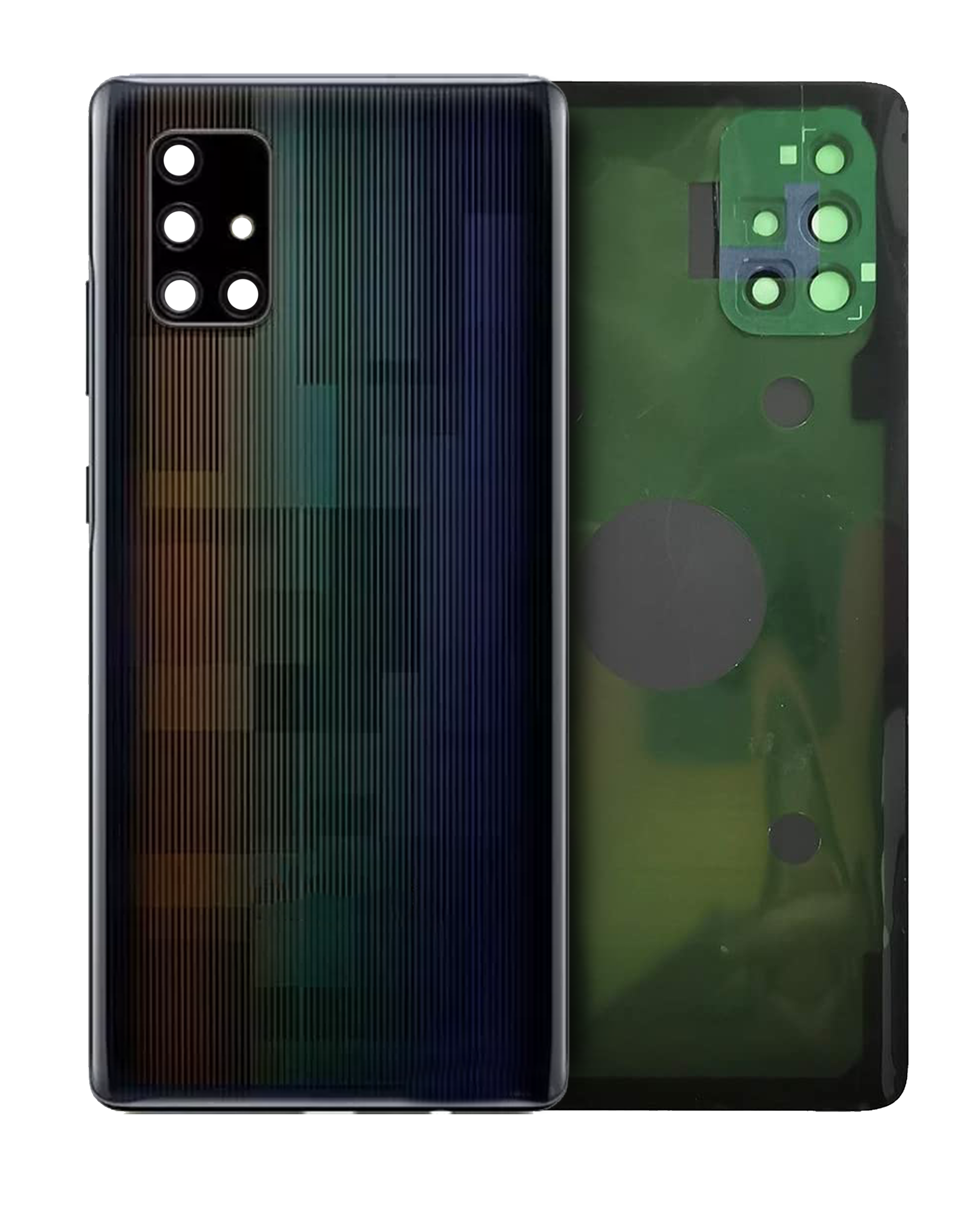 Back Cover Glass With Camera Lens Compatible Samsung Galaxy A71 5G (A716V / 2020) (Service Pack) (Prism Cube Black)