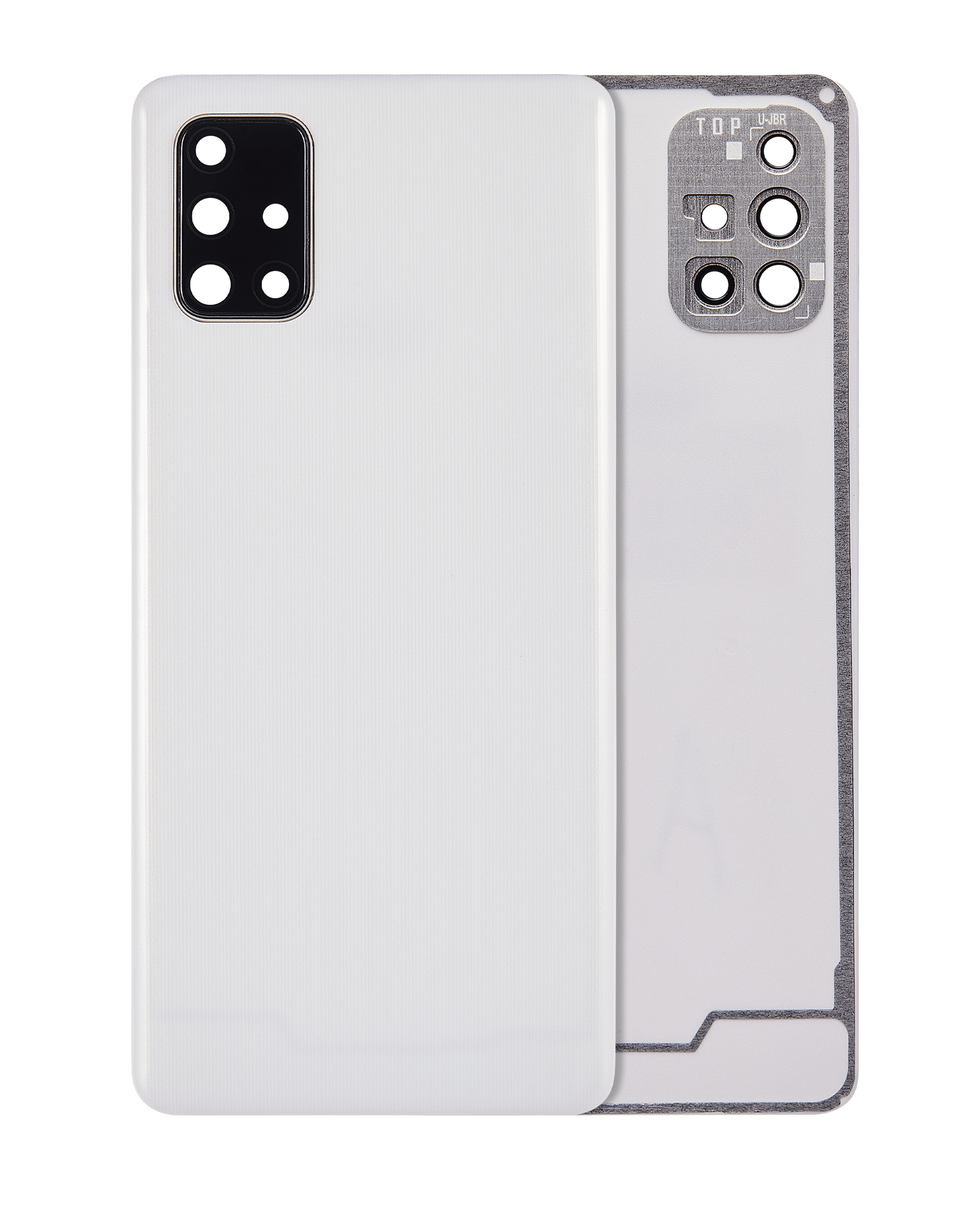 Back Cover Glass With Camera Lens Compatible For Samsung Galaxy A71 (A715 / 2020) (Aftermarket Plus) ( Prism Crush Silver)
