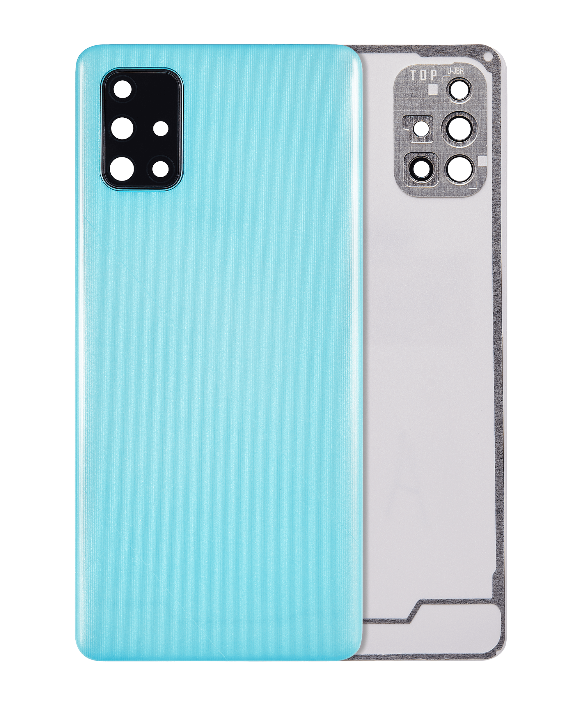 Back Cover Glass With Camera Lens Compatible For Samsung Galaxy A71 (A715 / 2020) (Aftermarket Plus) ( Prism Crush Blue)