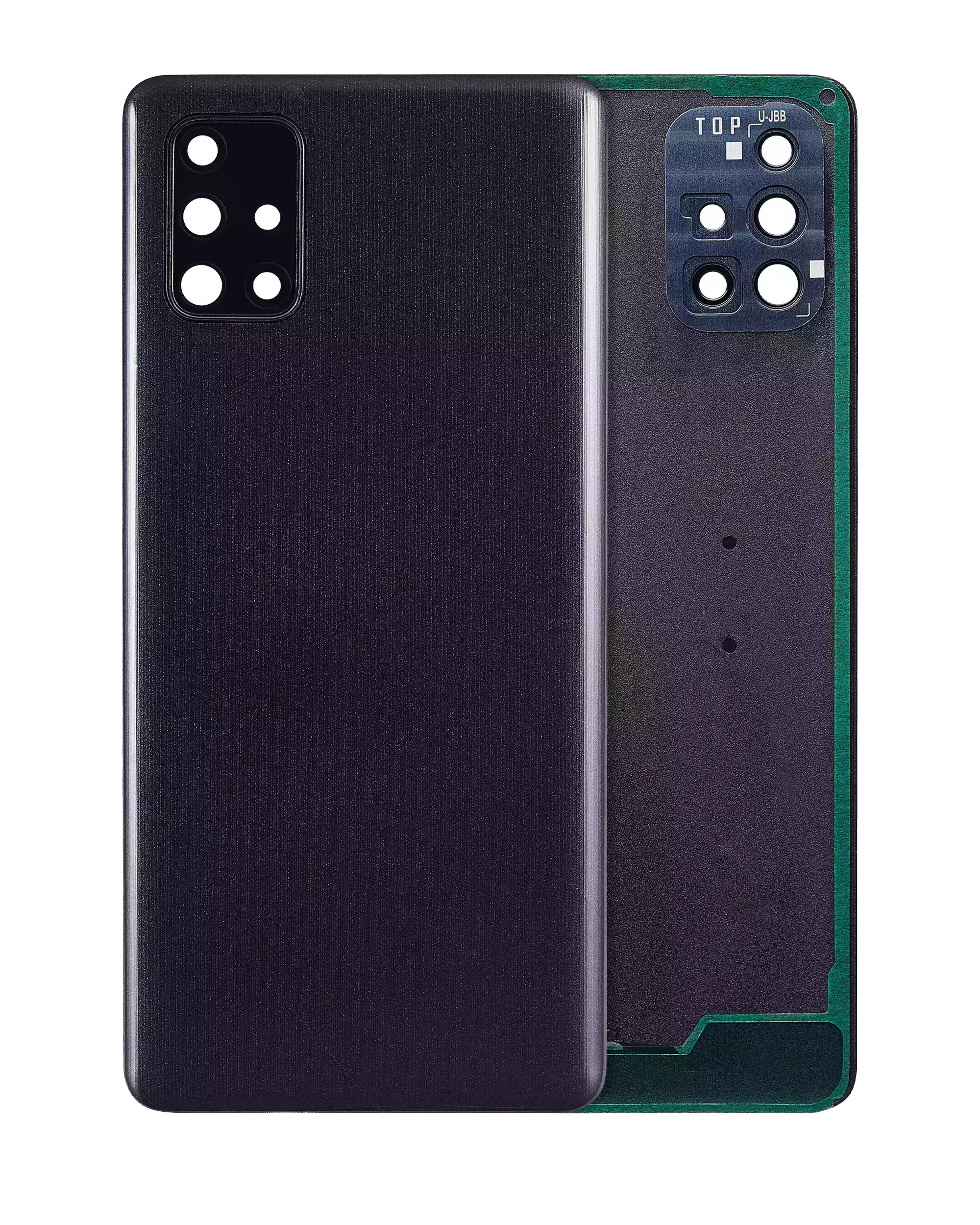 Back Cover Glass With Camera Lens Compatible For Samsung Galaxy A71 (A715 / 2020) (Service Pack) (Black)