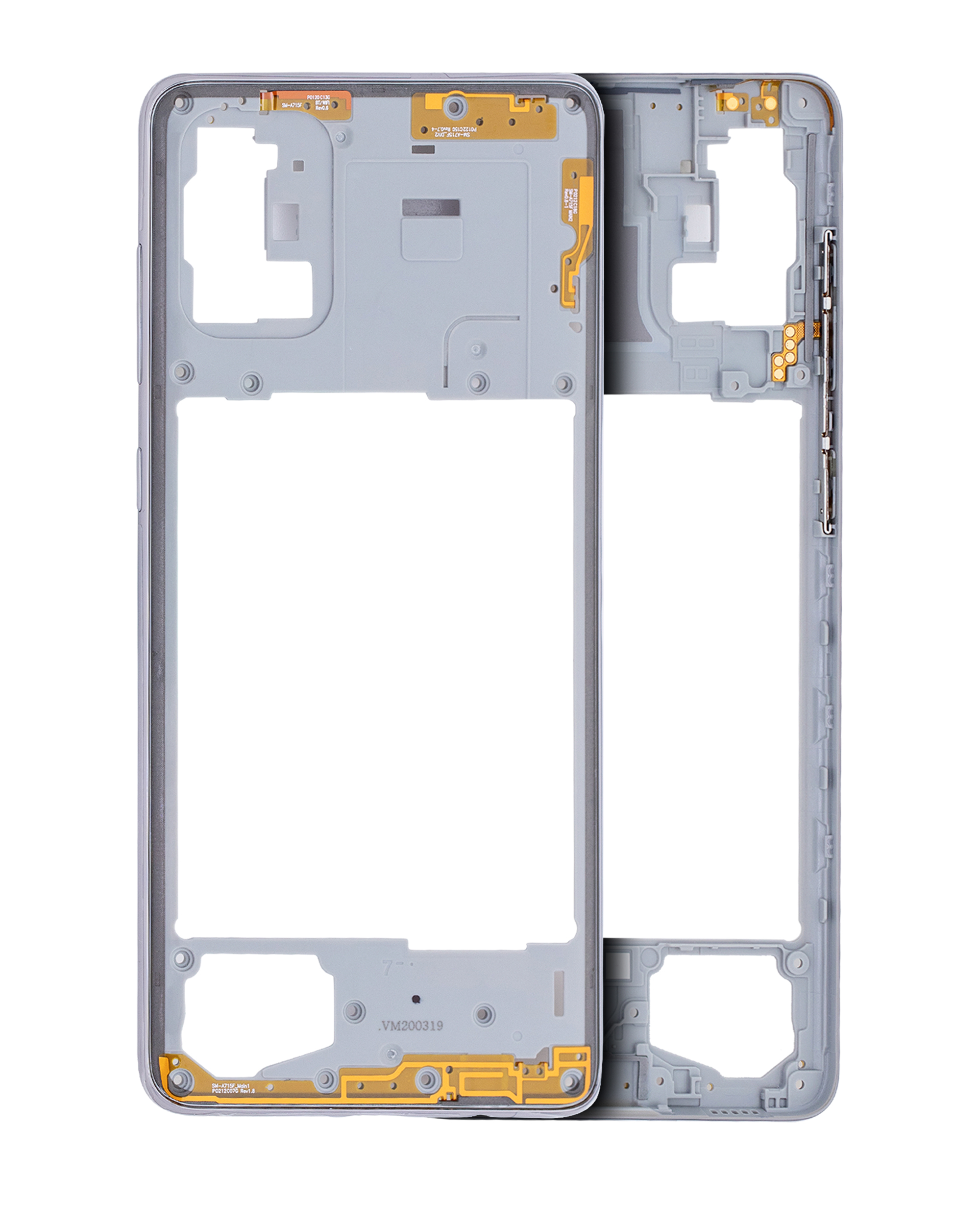 Mid-Frame Housing Compatible For Samsung Galaxy A71 (A715 / 2020) (Aftermarket Plus) (Prism Crush Silver)