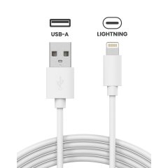 USB-A to Lightning Cable (3ft.) For iPhone / iPad (OEM Grade A/B)