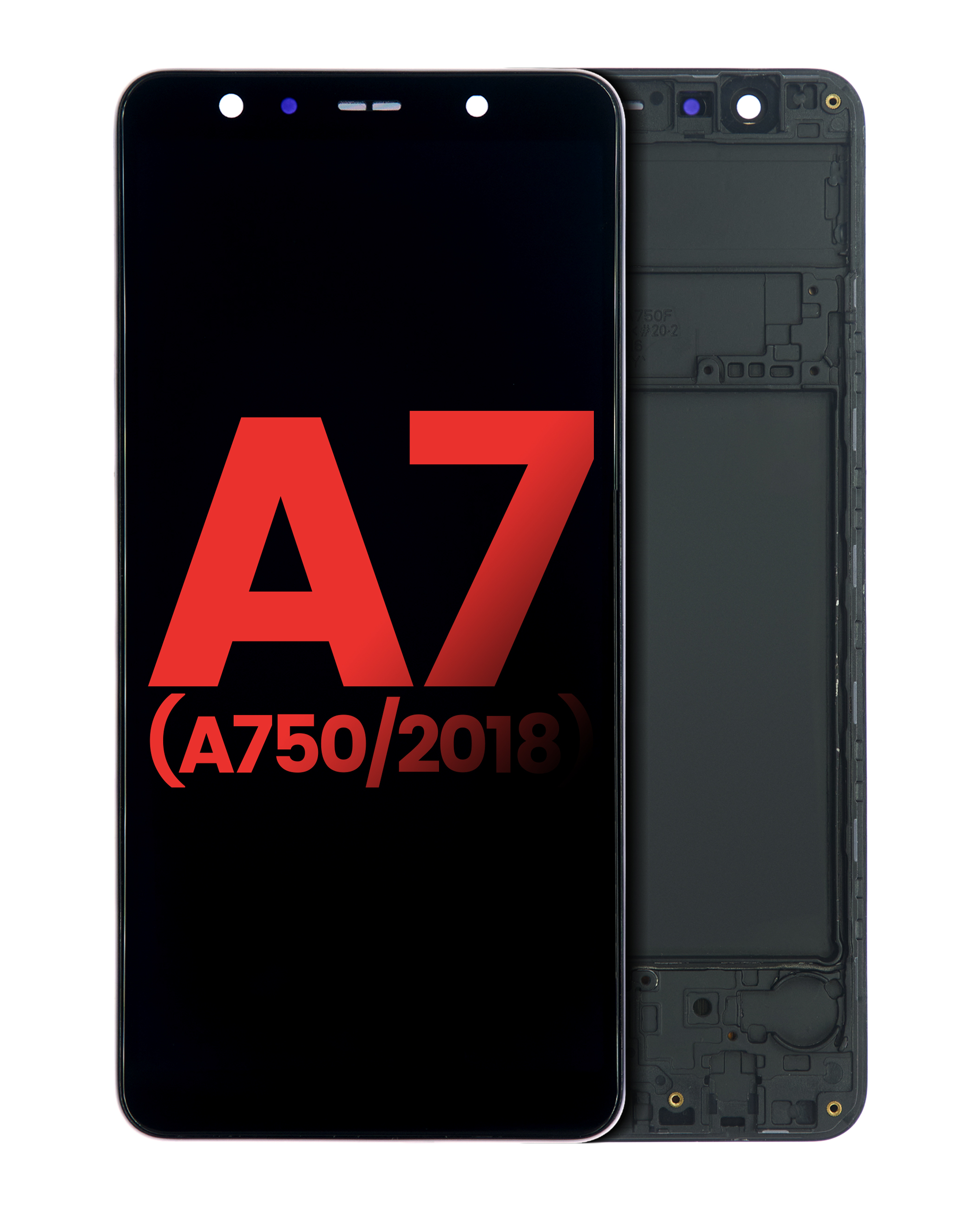 Oled Assembly With Frame Compatible For Samsung Galaxy A7 (A750 / 2018) (Aftermarket Plus) (Black)