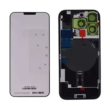 Back Glass With Steel Plate With Wireless Nfc Charging Magsafe Magnet & Flashlight Flex Compatible For Iphone 16 Pro Max () (White Titanium)