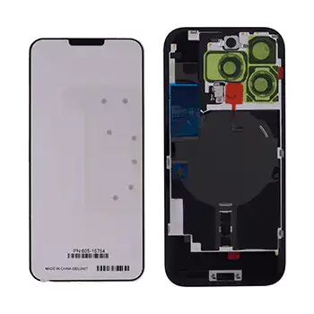 Back Glass With Steel Plate With Wireless Nfc Charging Magsafe Magnet & Flashlight Flex Compatible For Iphone 16 Pro Max () (Black Titanium)