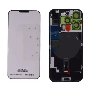 Back Glass With Steel Plate With Wireless Nfc Charging Magsafe Magnet & Flashlight Flex Compatible For Iphone 16 Pro () (Natural Titanium)