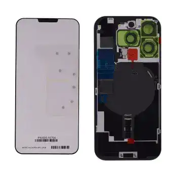 Back Glass With Steel Plate With Wireless Nfc Charging Magsafe Magnet & Flashlight Flex Compatible For Iphone 16 Pro () (Desert Titanium)