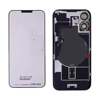 Back Glass With Steel Plate With Wireless Nfc Charging Magsafe Magnet & Flashlight Flex Compatible For Iphone 16 Plus () (Ultramarine)